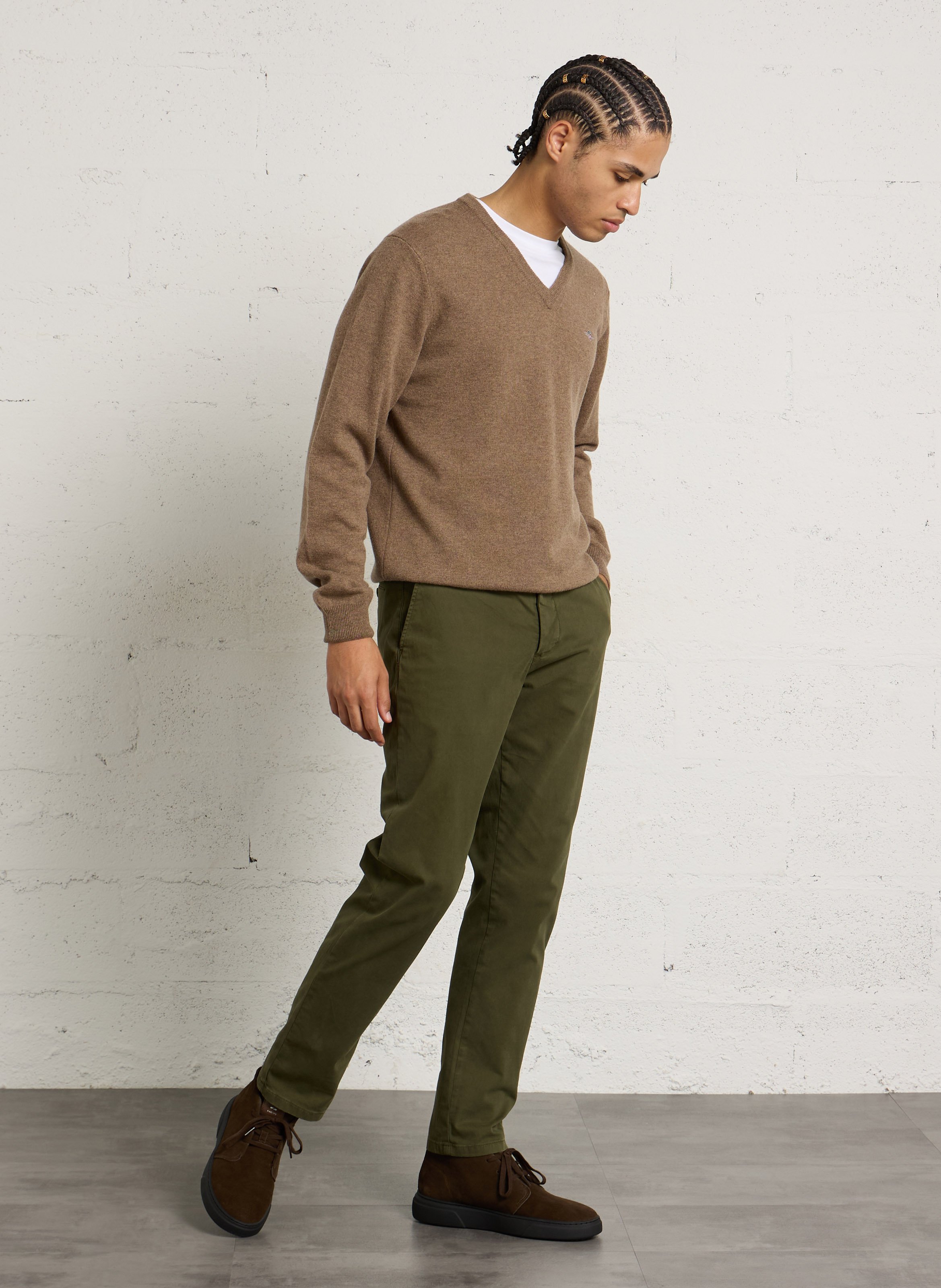 Chinobroek van katoenmix PEPE JEANS Groen