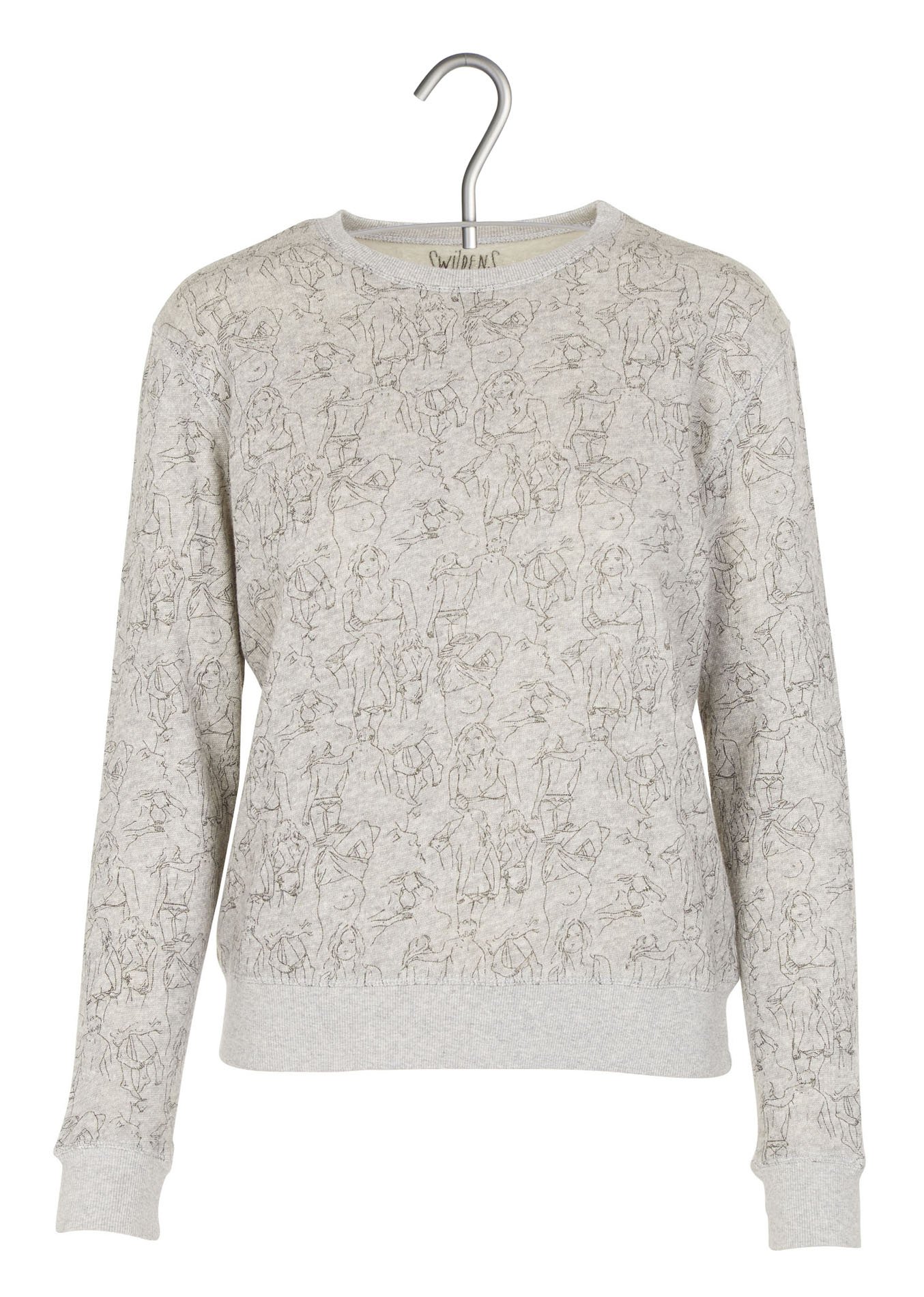 Love printed round-neck fleece sweatshirt SWILDENS Grey