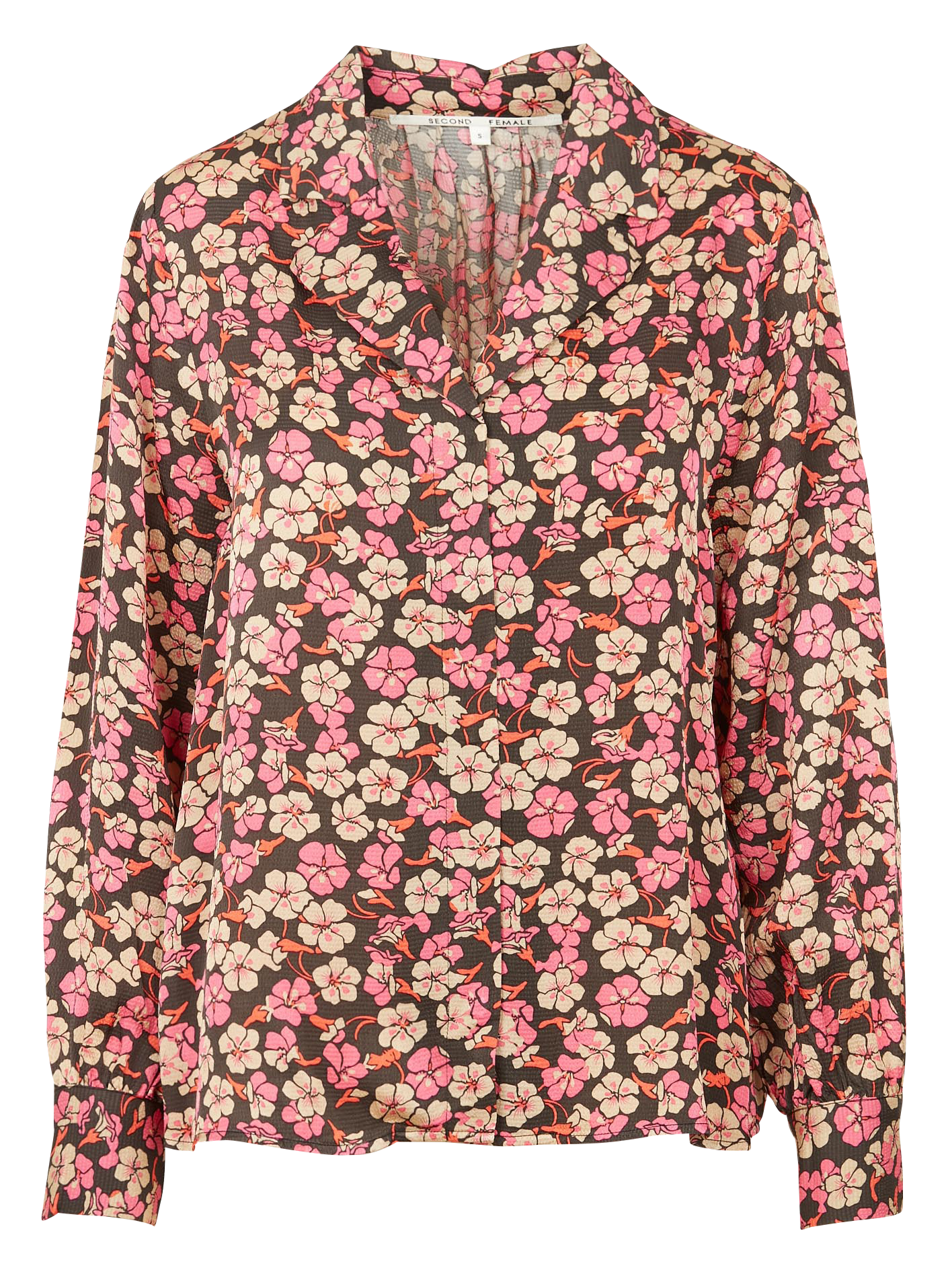 Chemise col tailleur imprimée à fleurs  SECOND FEMALE Rose
