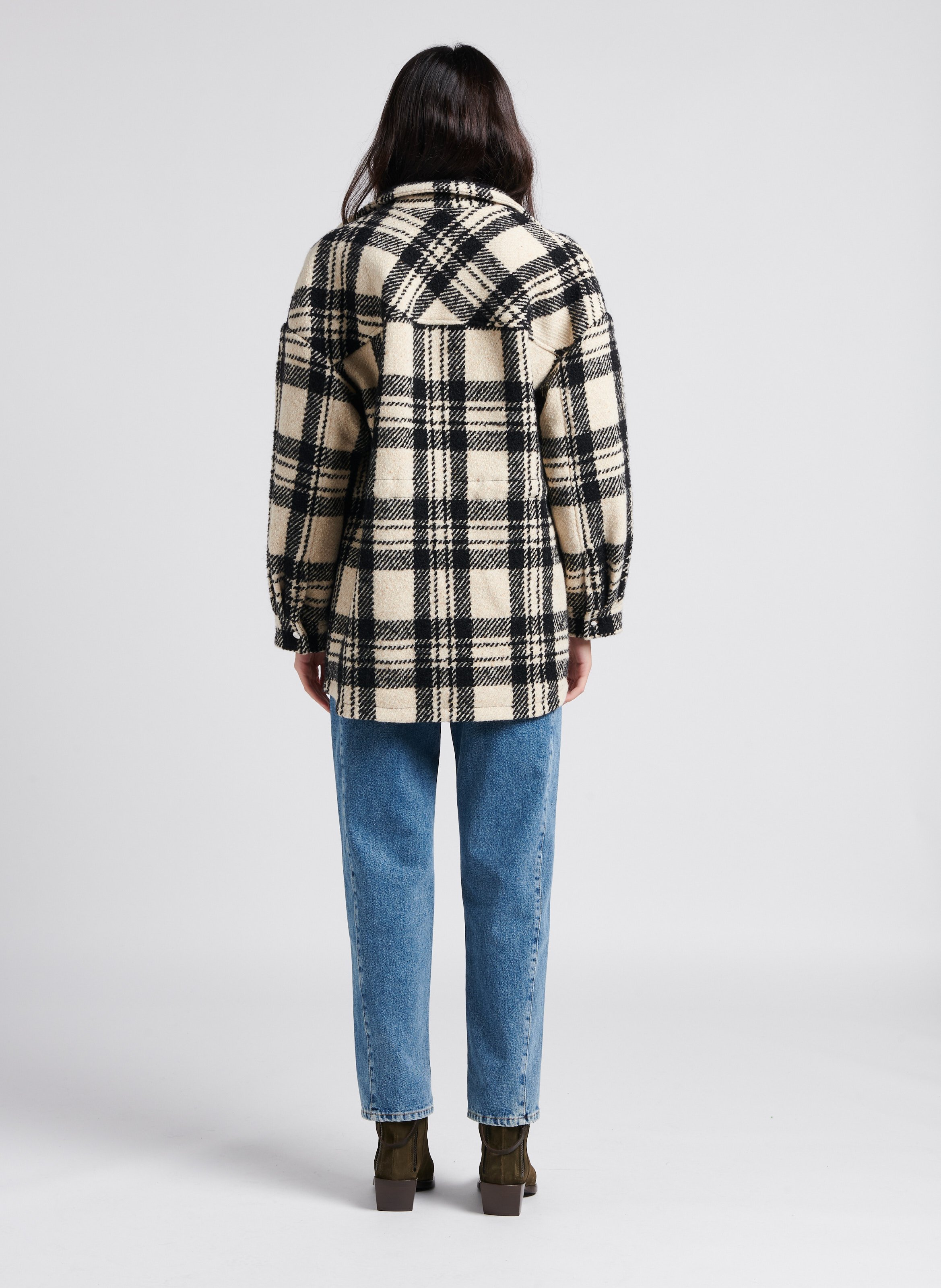 Manteau col montant en laine mélangée  IRO Noir