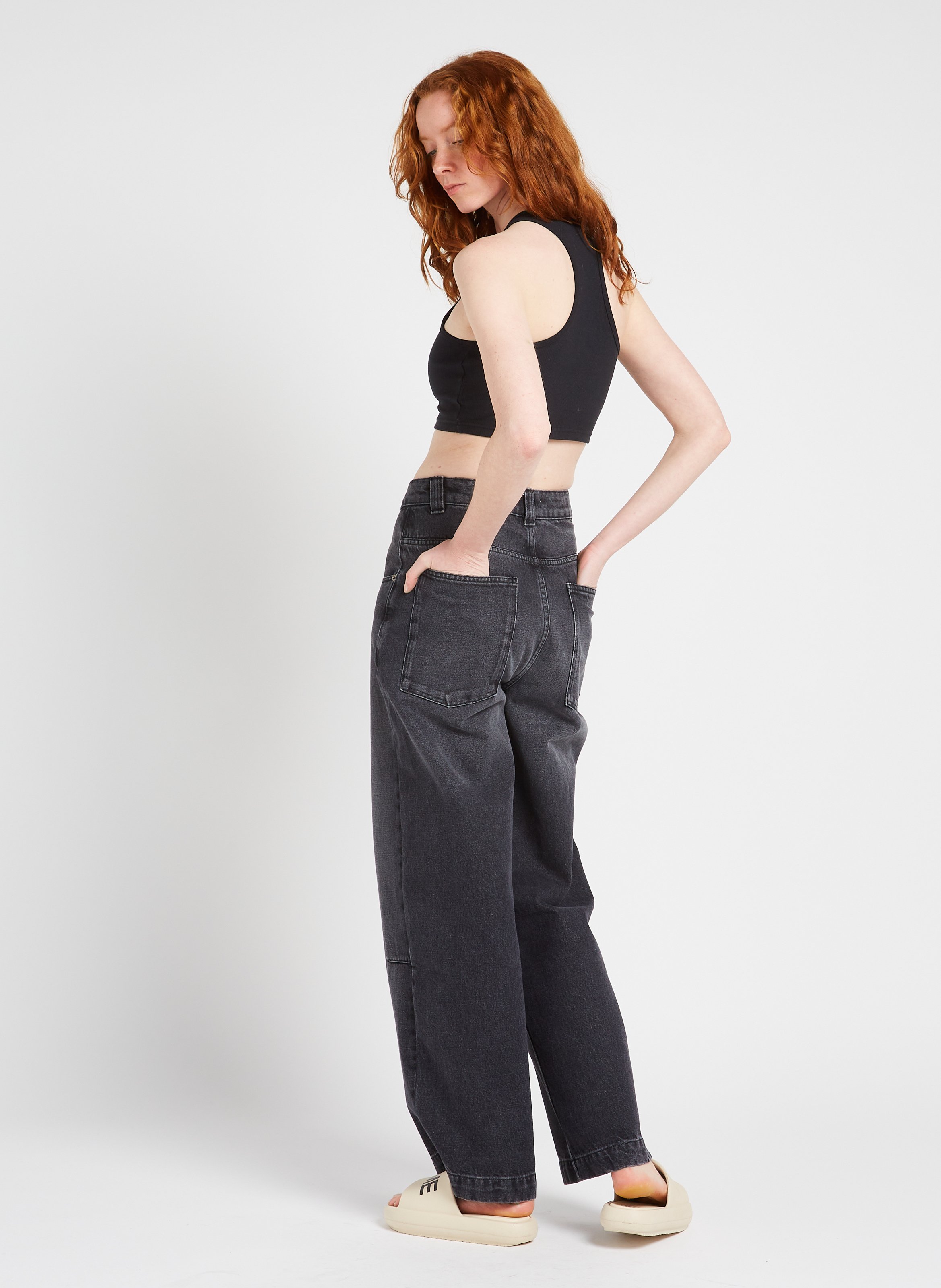 Débardeur ajusté en coton mélangé ADIDAS Noir