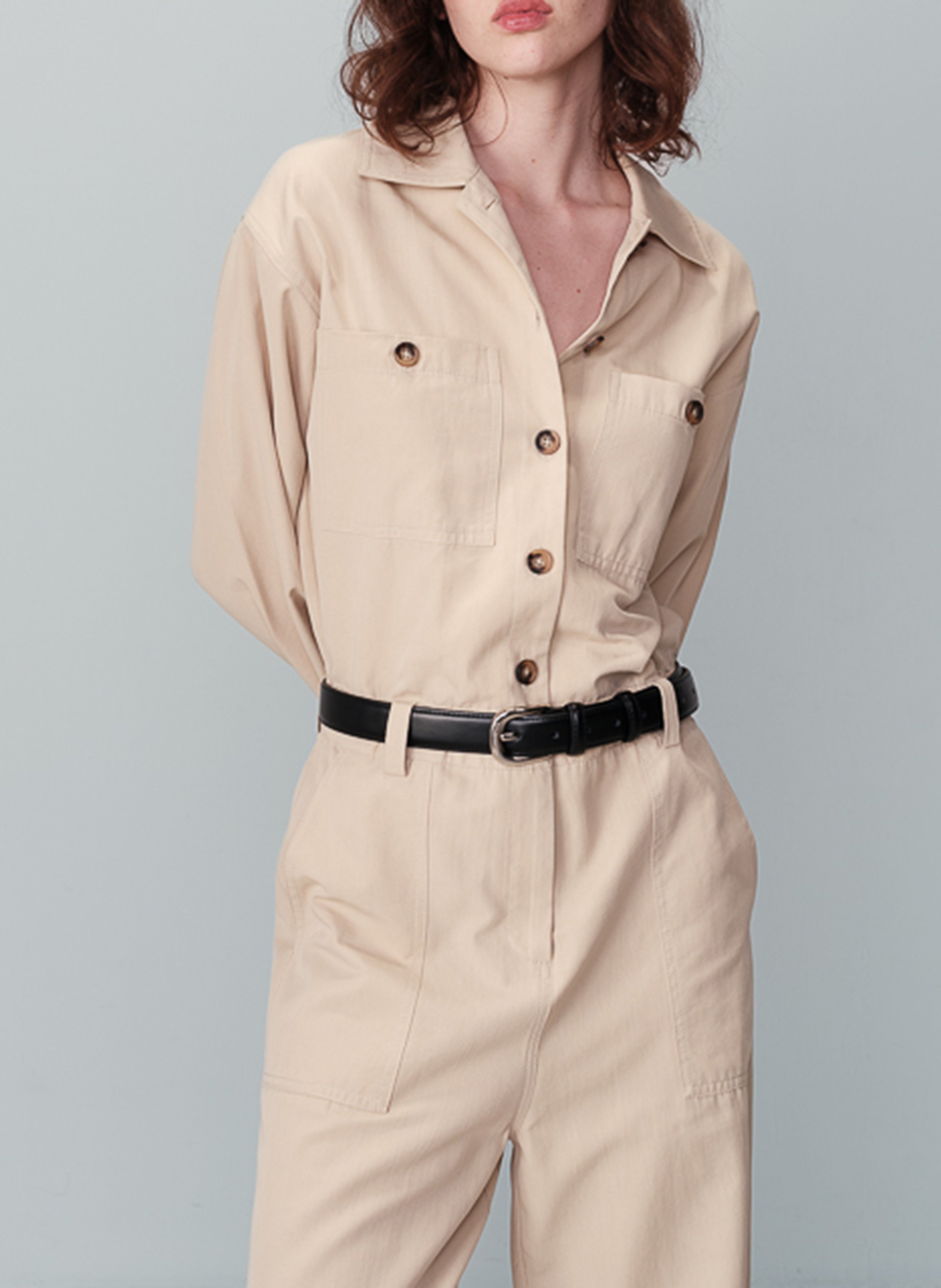 Combinaison pantalon en coton mélangé GRACE ET MILA Beige