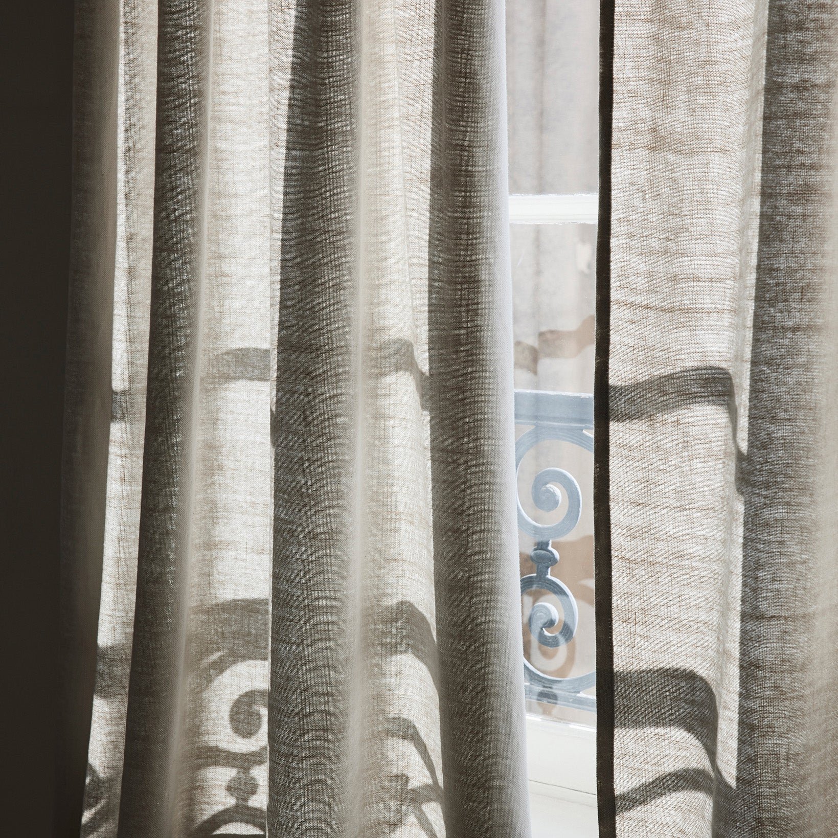 AUBIN - Linen curtain with gathering tape MADURA Grey