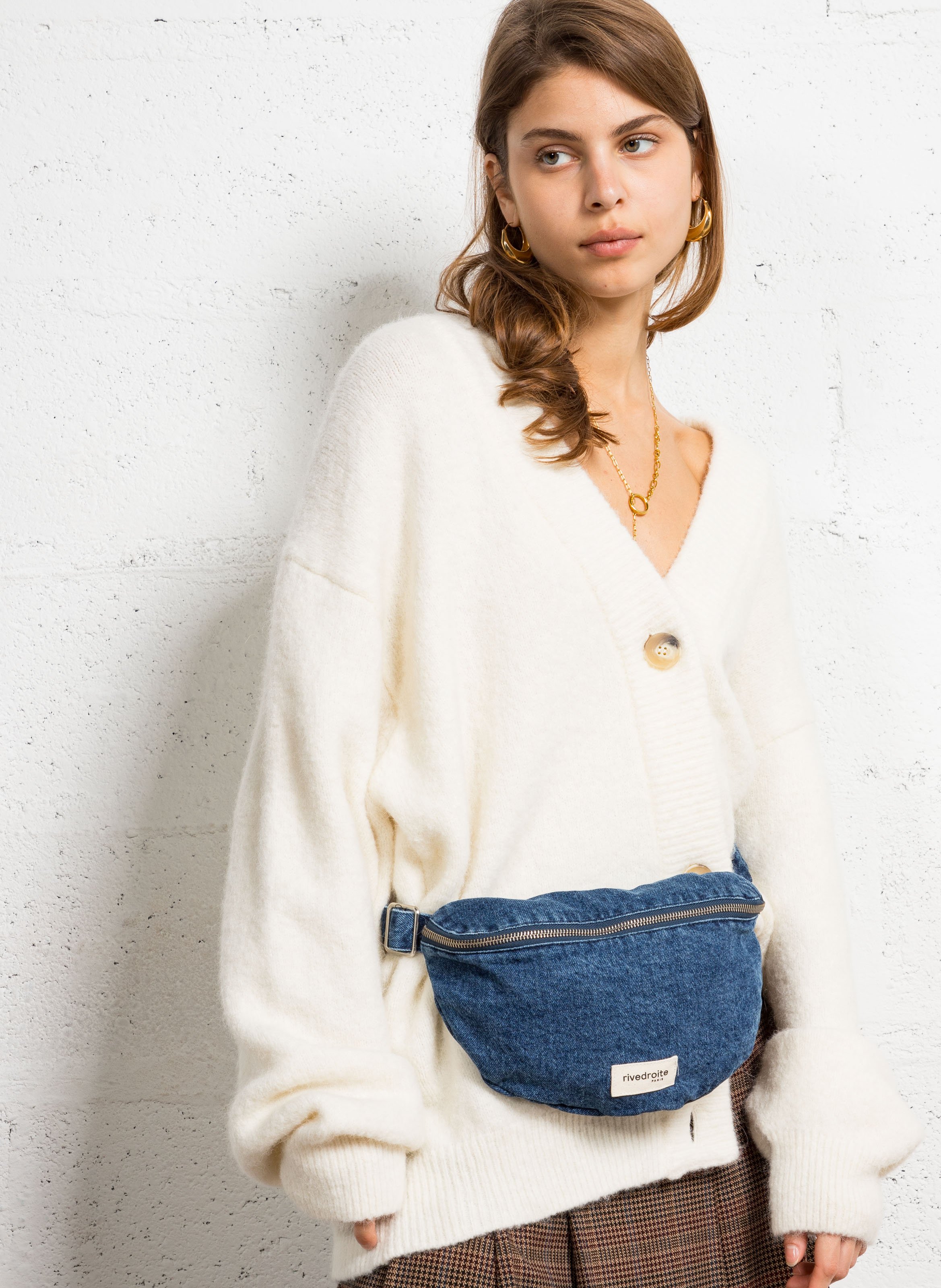 Cotton denim fanny pack RIVEDROITE PARIS Blue