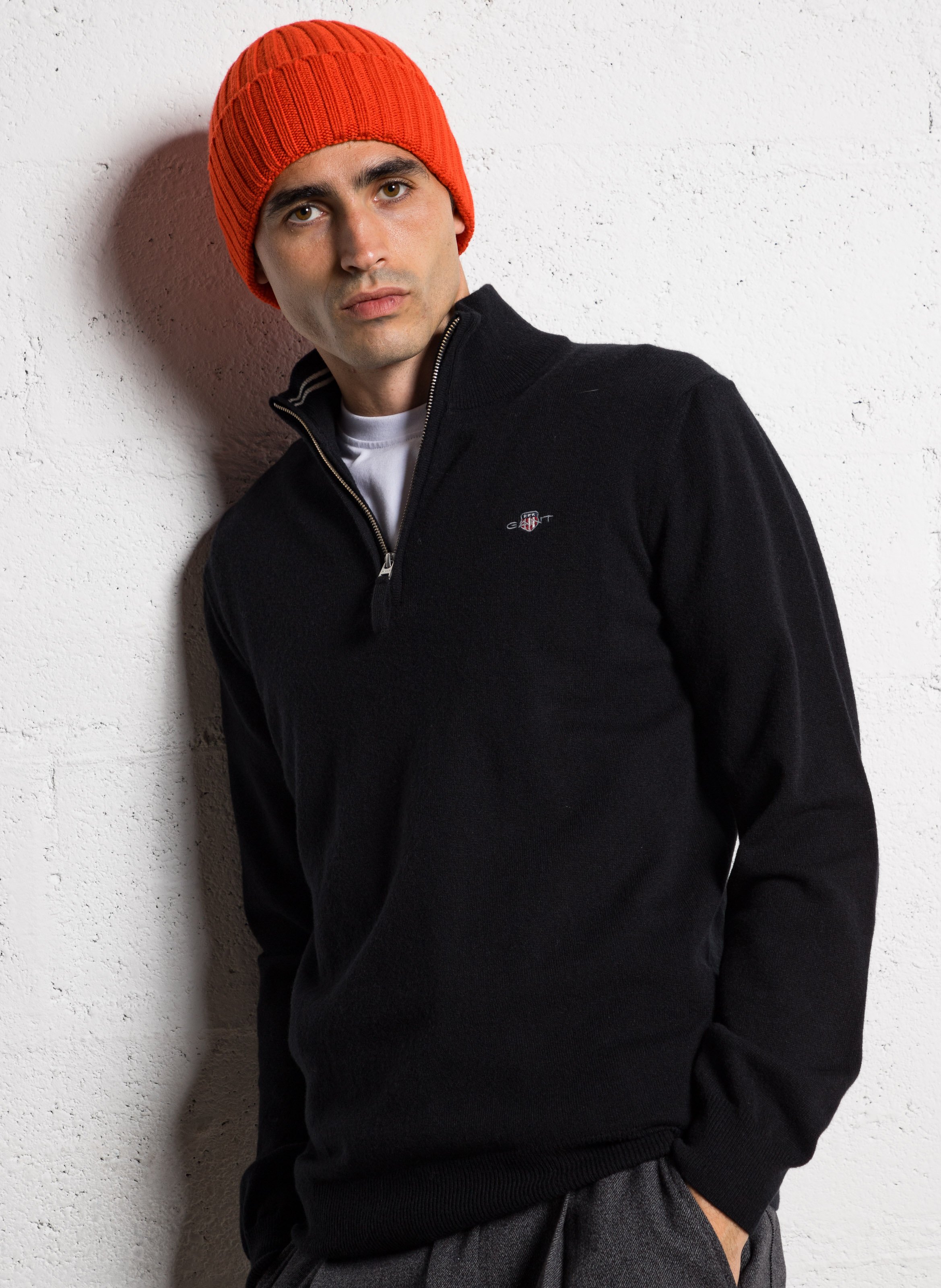 High-neck wool sweater with zip GANT