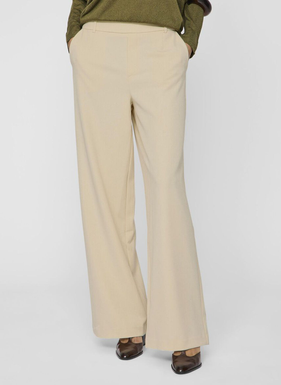 High-waisted carrot-cut trousers VILA White