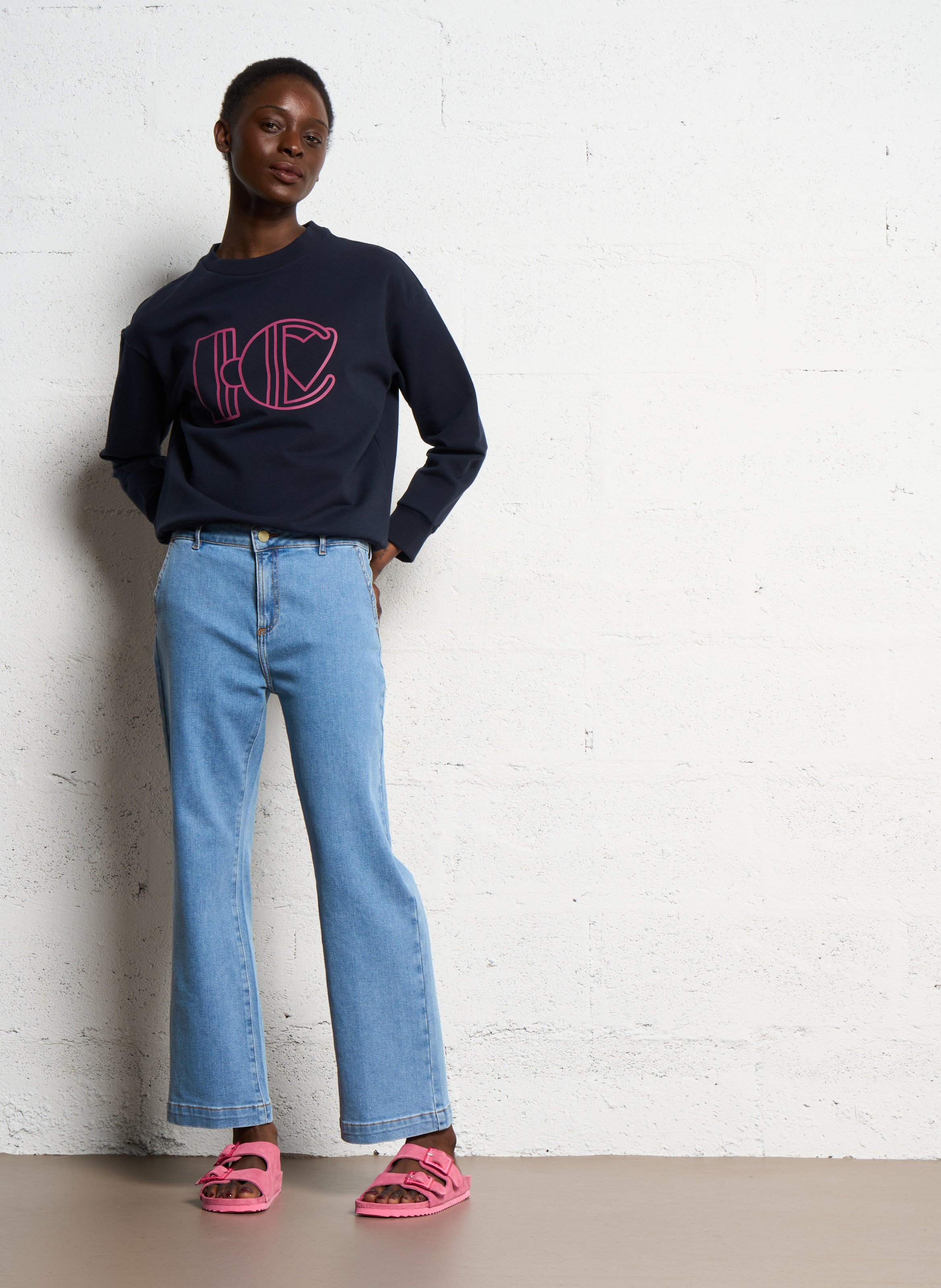 Cotton-blend straight jeans I CODE Blue