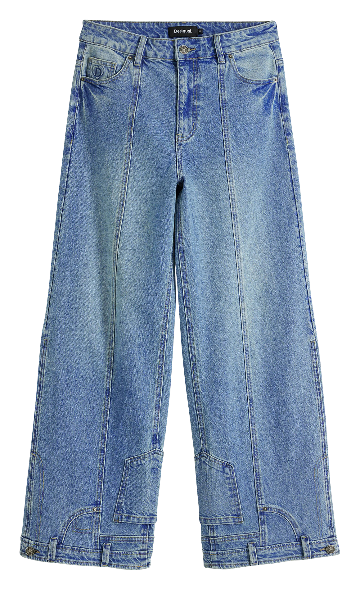 Jean droit en coton mélangé DESIGUAL Bleu