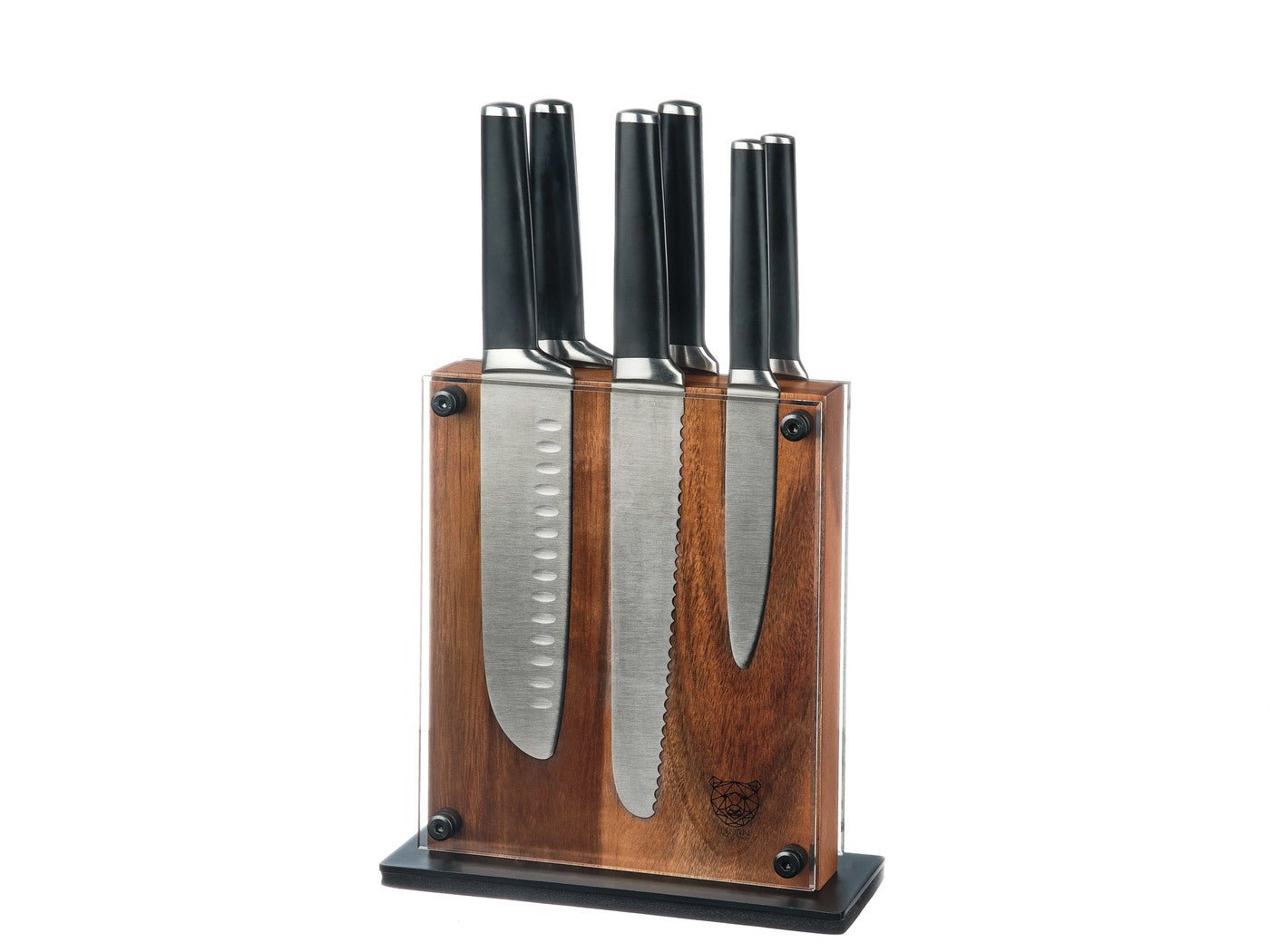 Jona Rauma kitchen knife set - 7 pieces BJORN Black