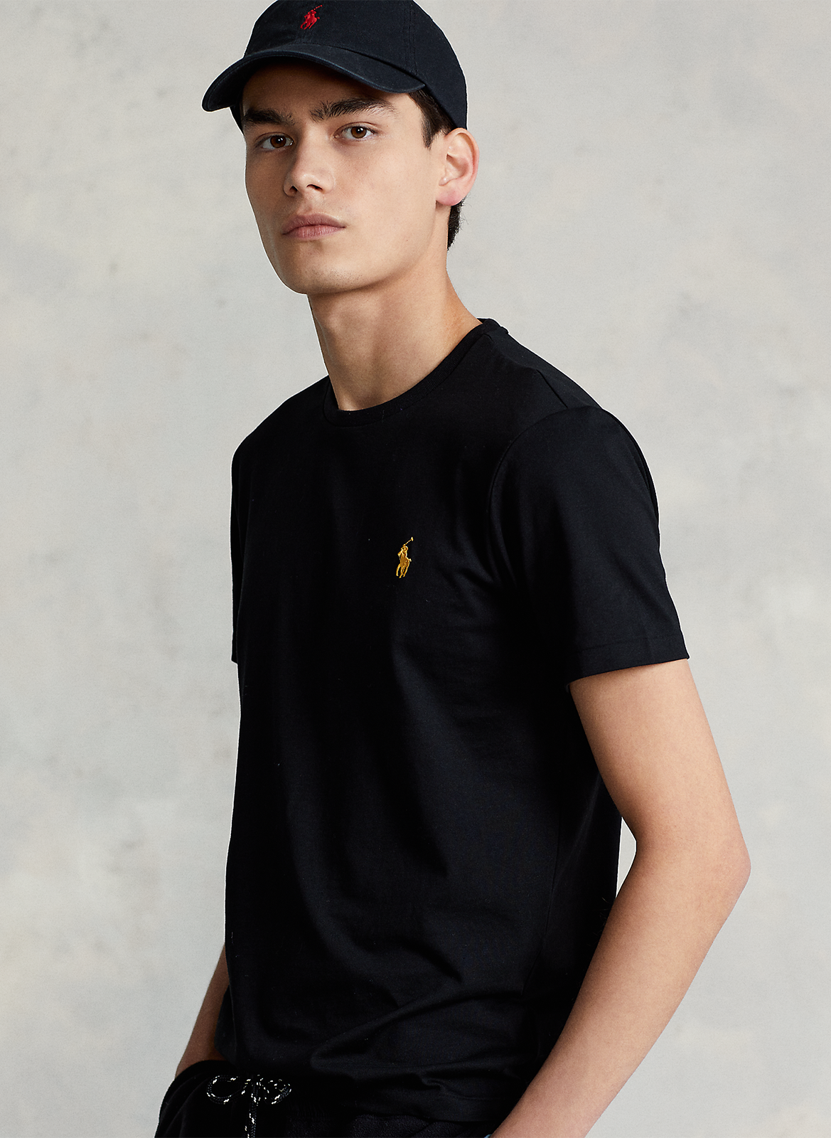 Tee-shirt col rond en coton POLO RALPH LAUREN Noir