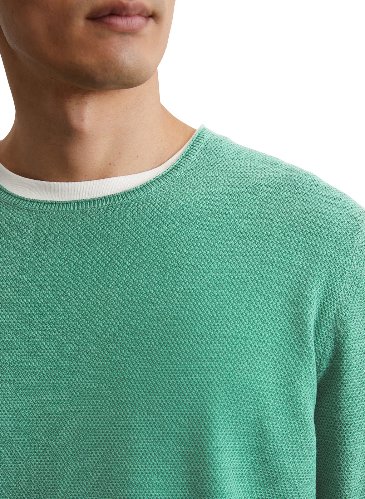 Pull col rond en coton MARC O'POLO Vert