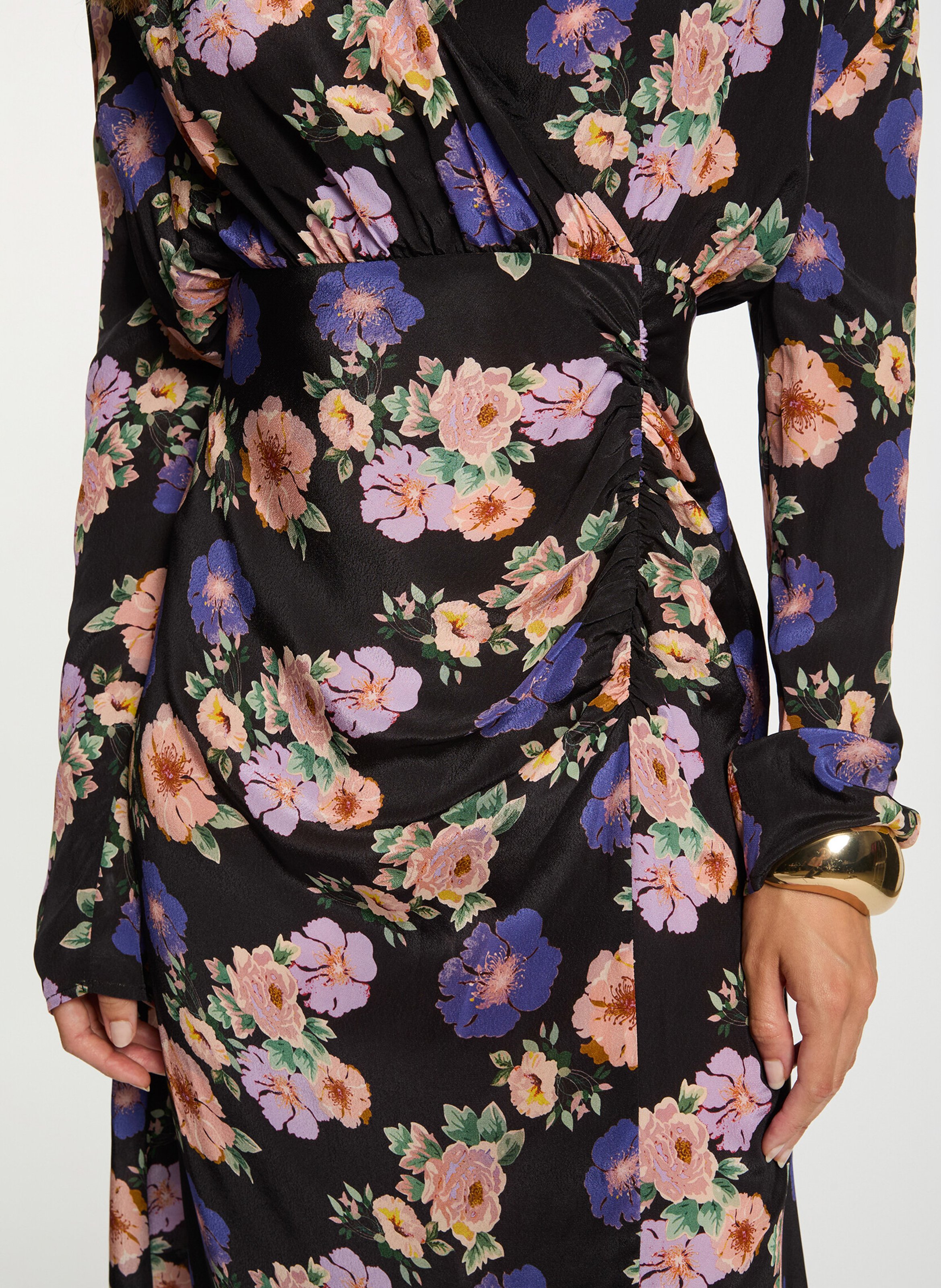 Lange jurk met V-hals en bloemenprint MORGAN Veelkleurig