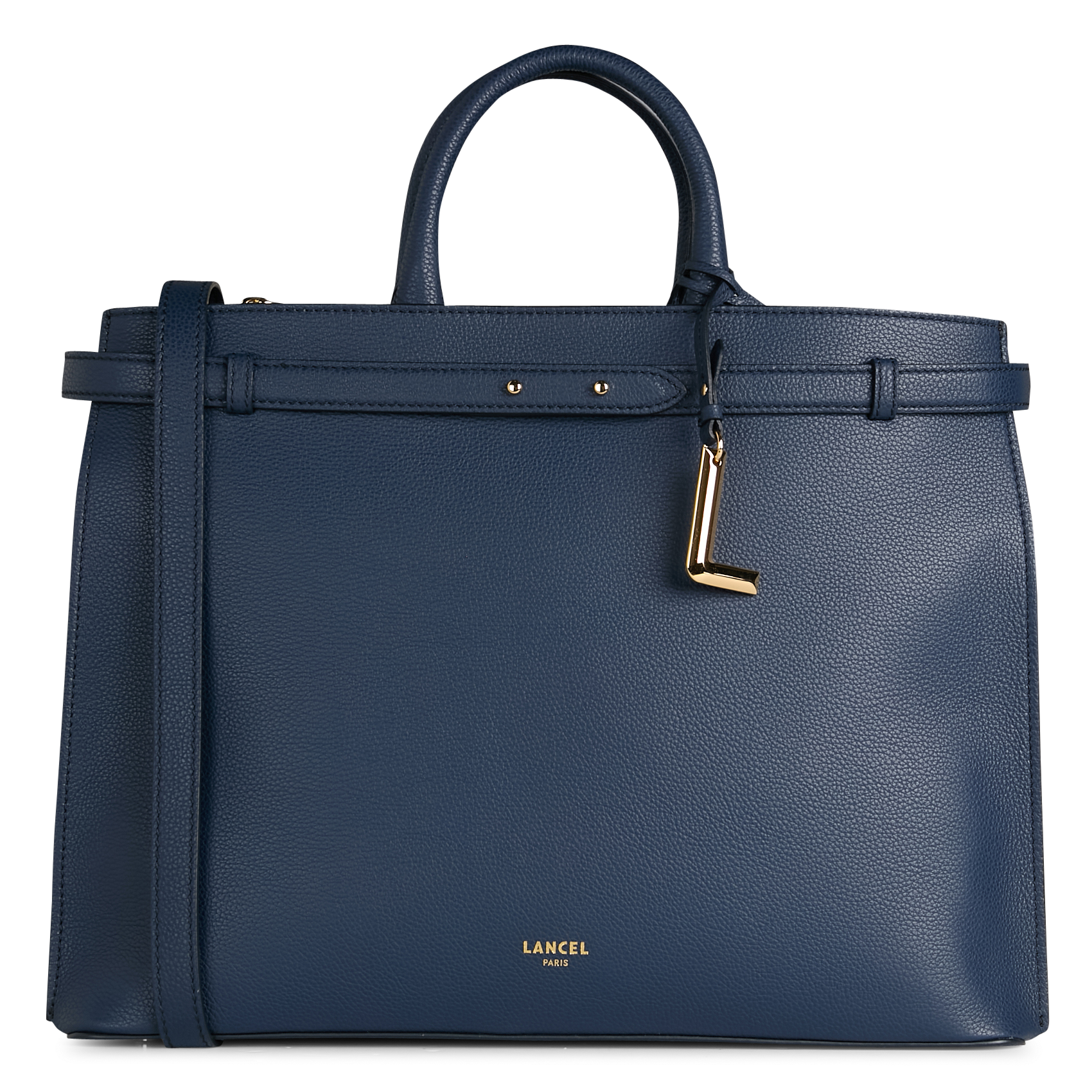 Bowlingtasche aus genarbtem Leder mit Reißverschluss LANCEL Blau