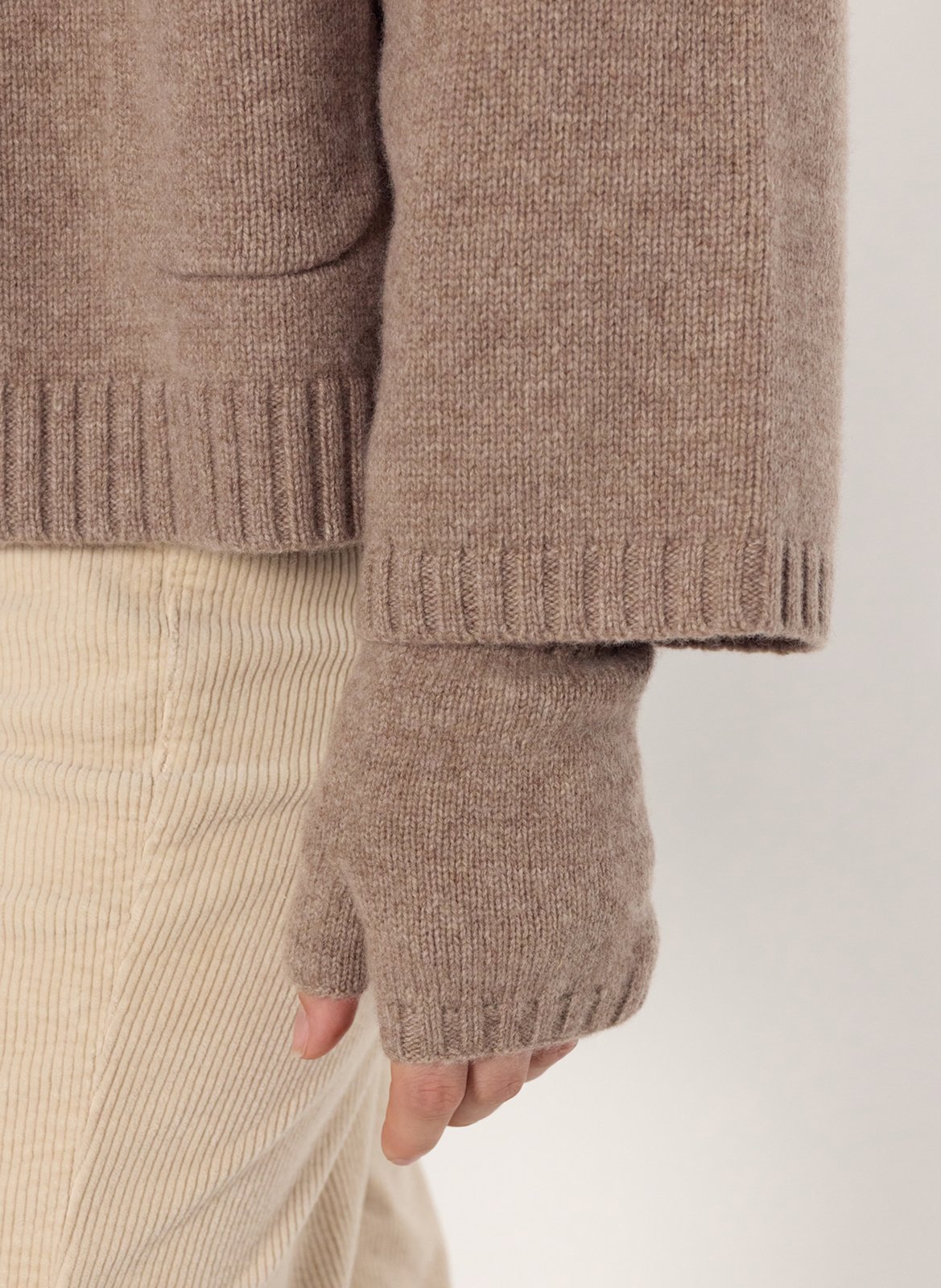 Gilet col effet fourrure en cachemire GERARD DAREL Beige