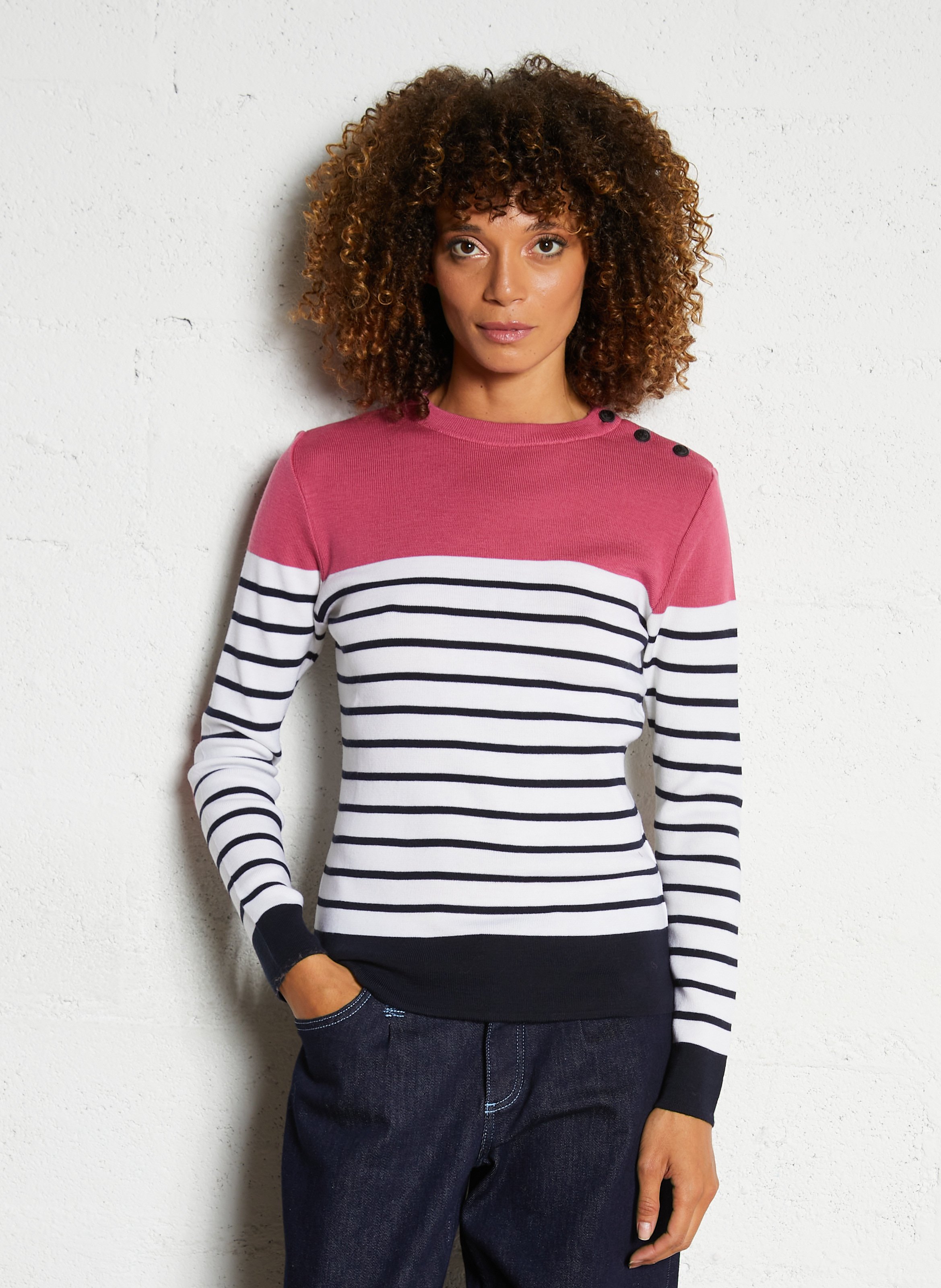 Pull marin col rond en laine ARMOR LUX Bleu