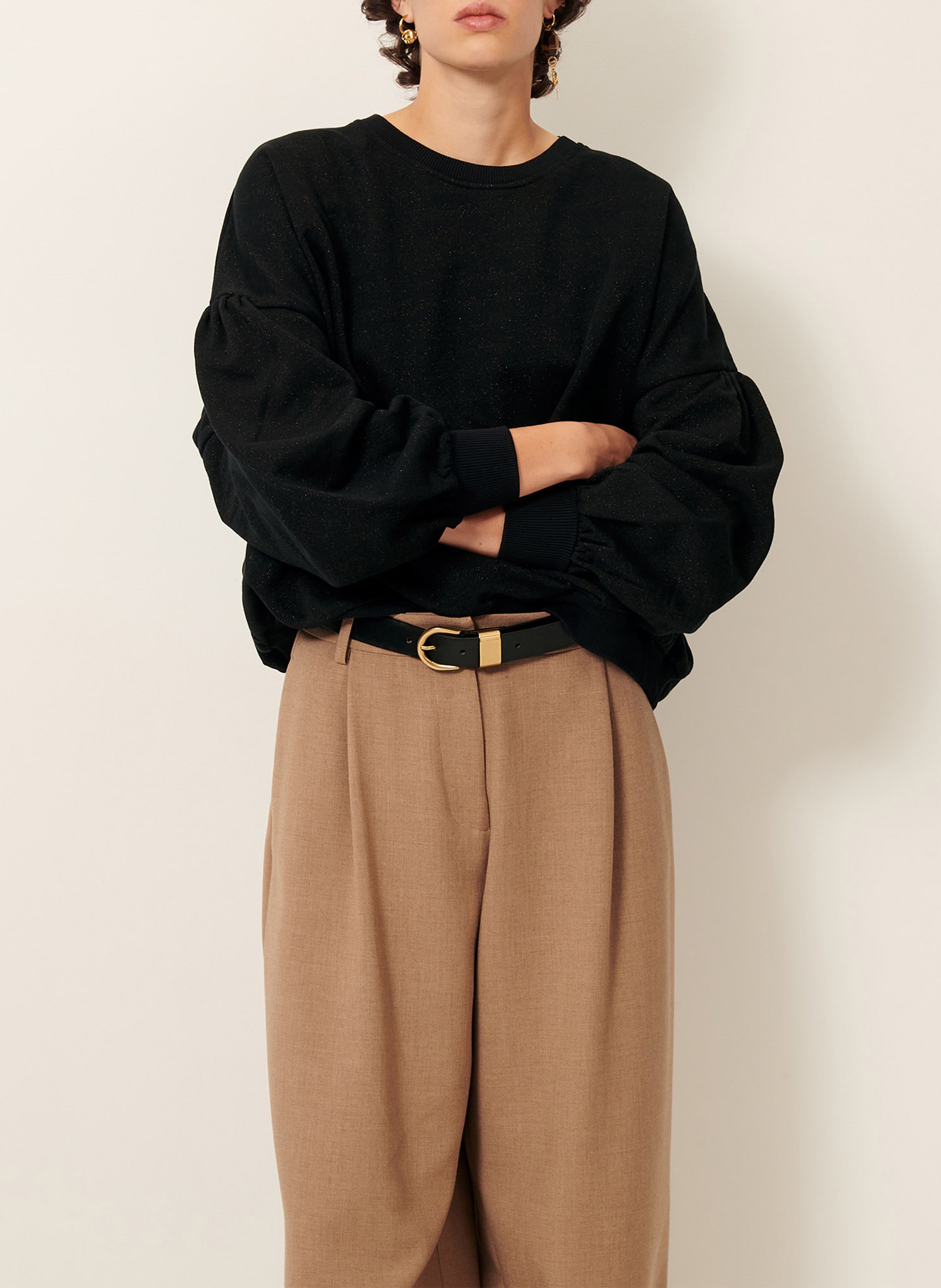 Sweat ample en coton mélangé SESSUN Noir