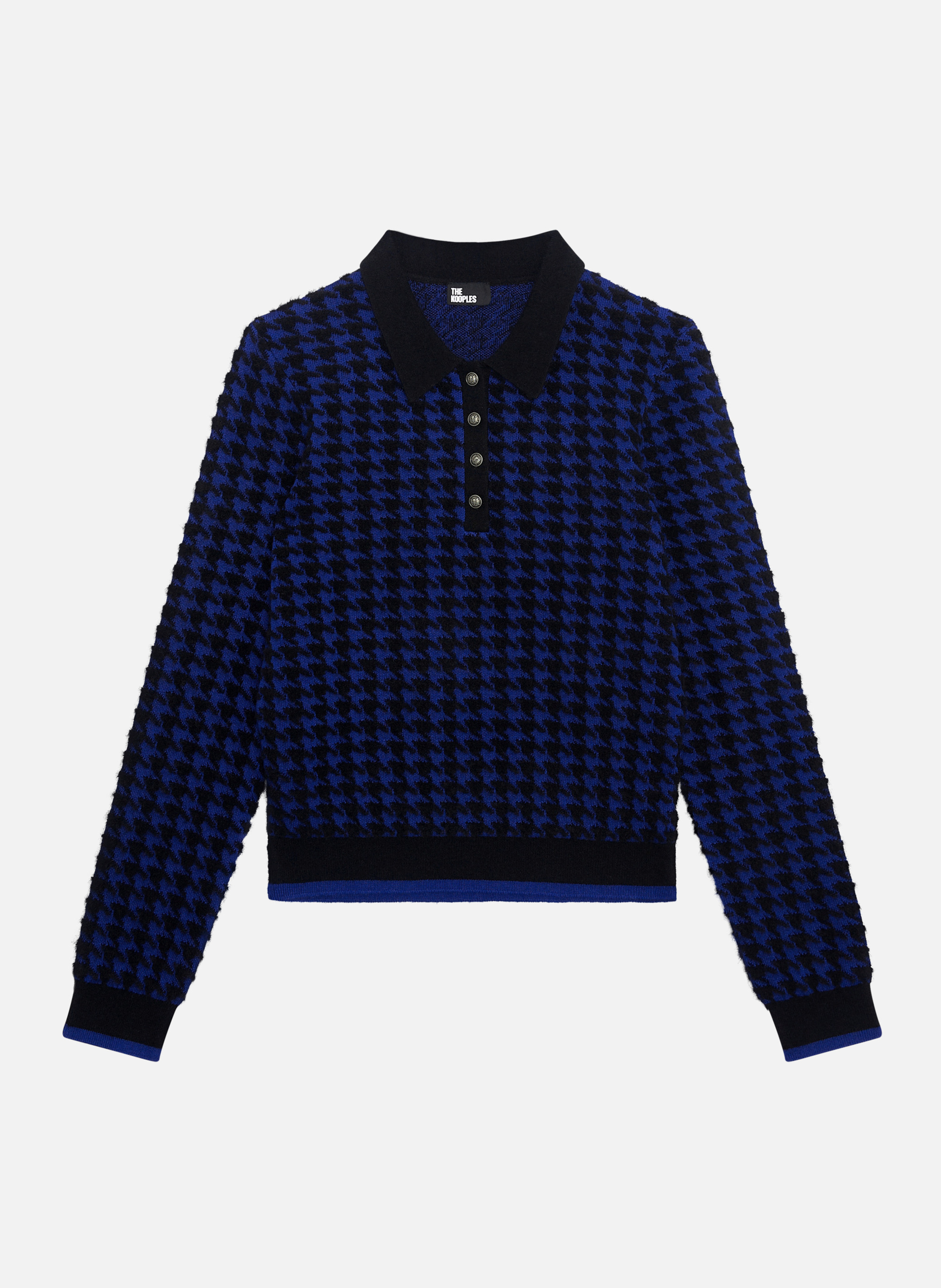 Houndstooth polo neck sweater THE KOOPLES Black