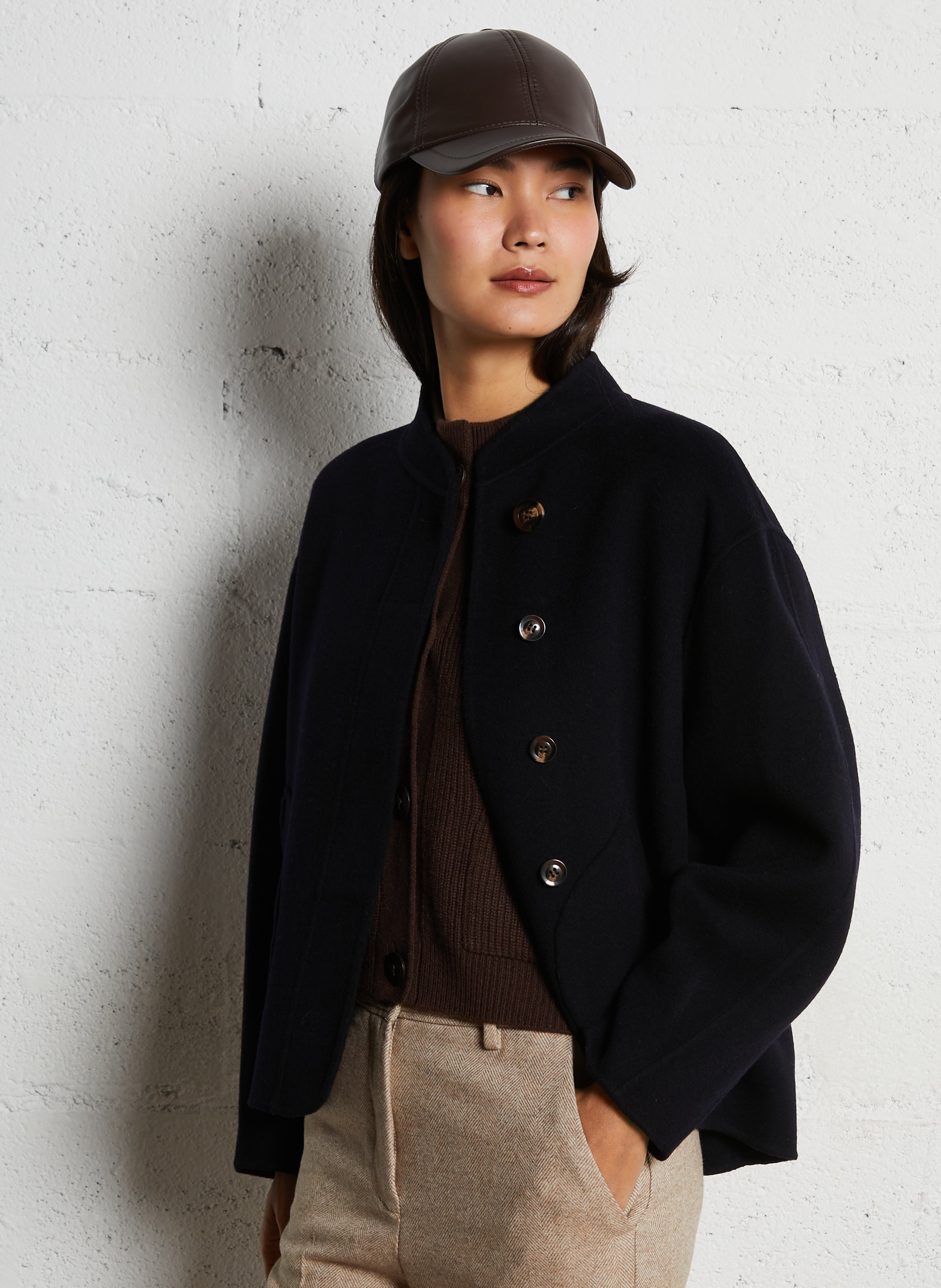 Manteau col rond en laine mélangée  SOEUR