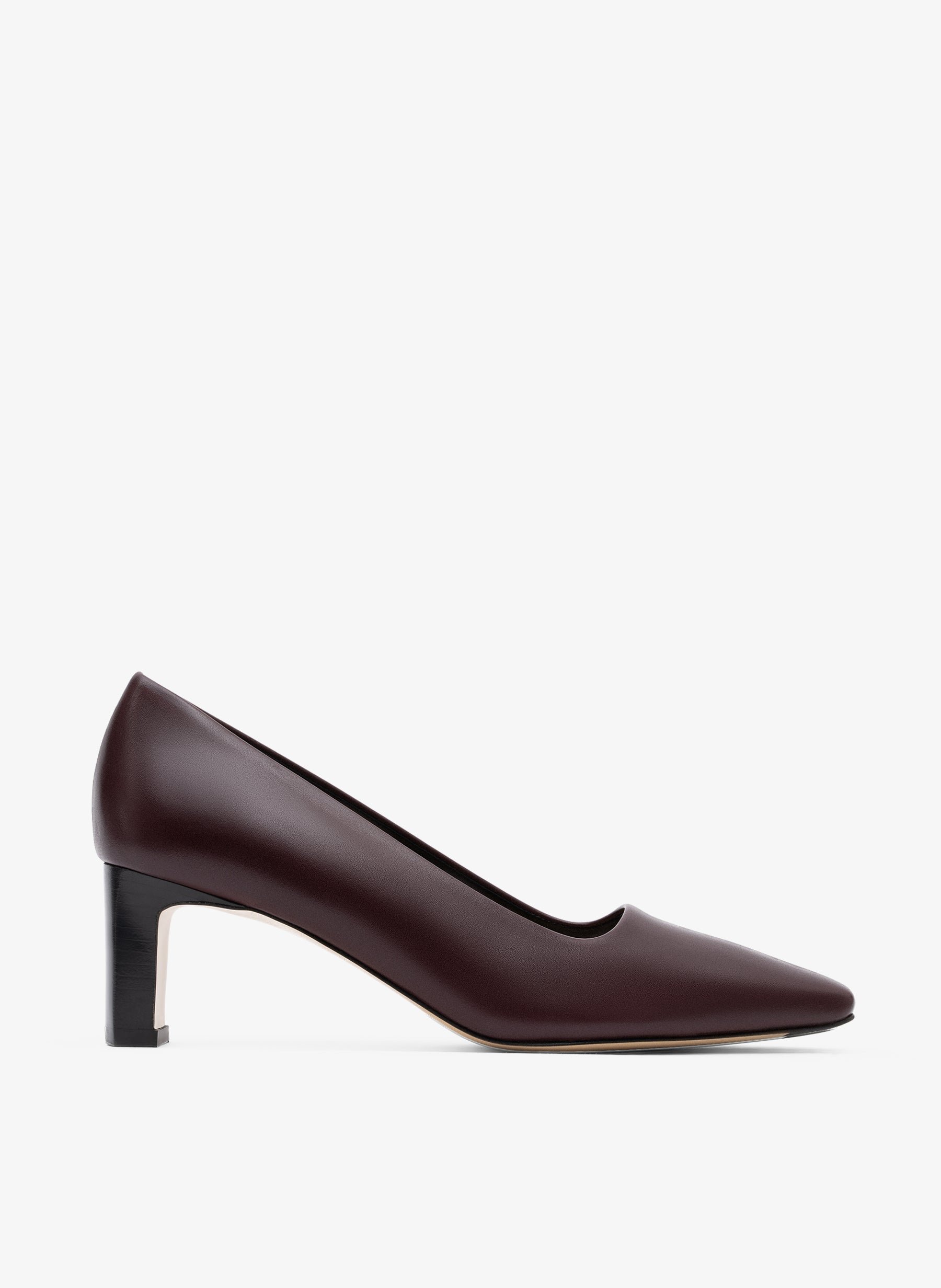 Burgundy smooth leather pumps PARALLELE PARIS Red