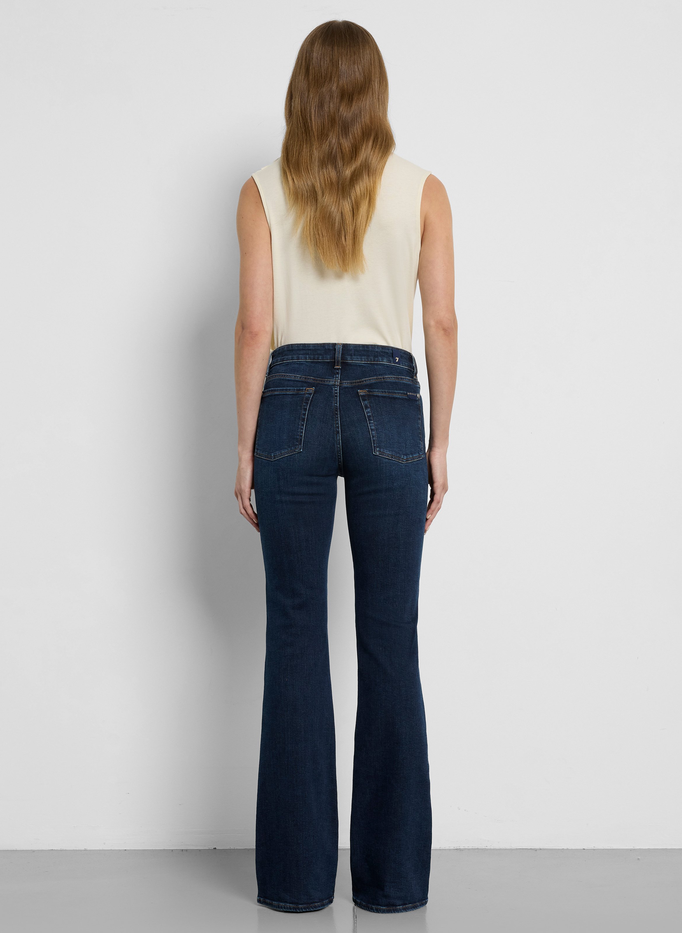 Flared jeans van ruw denim 7 FOR ALL MANKIND Blauw