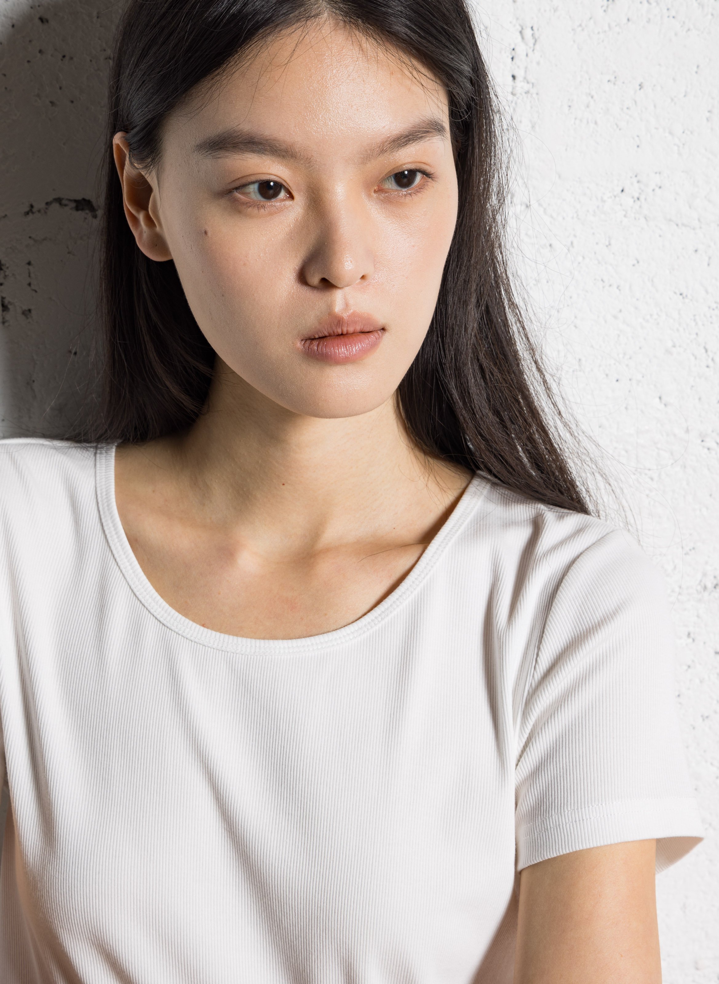 Fitted ribbed round neck t-shirt JC SOPHIE White