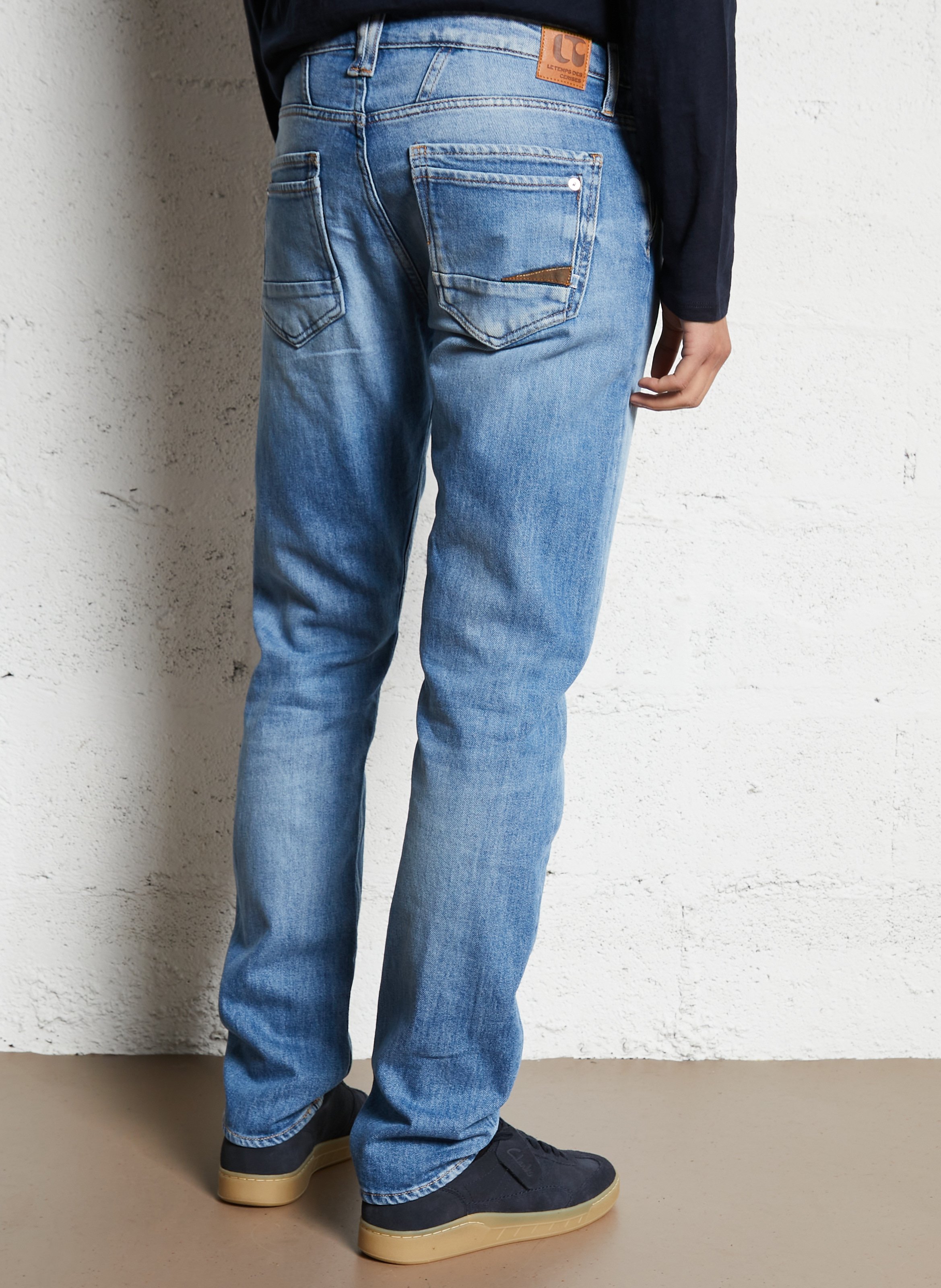 Faded straight jeans LE TEMPS DES CERISES Blue