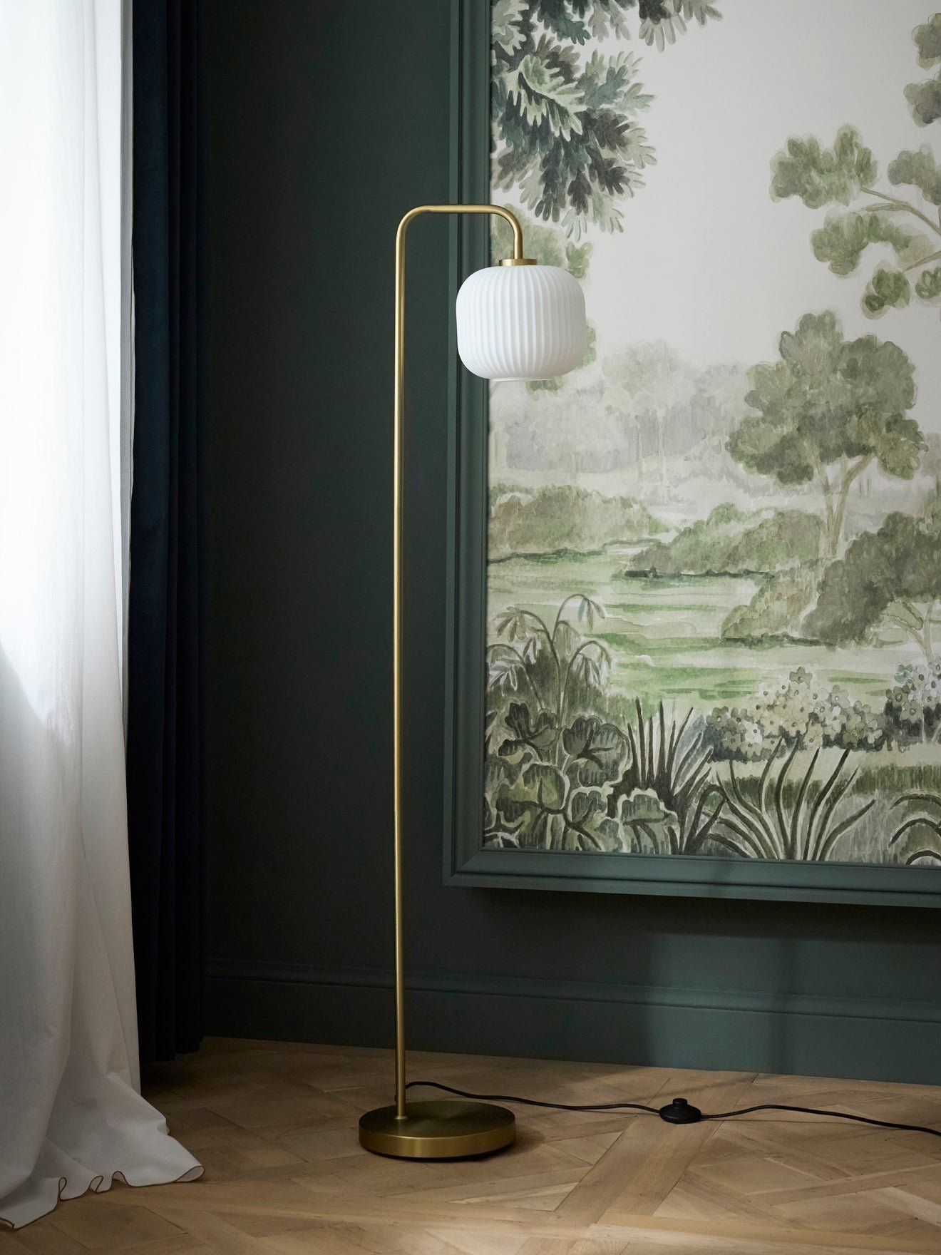 Arsène floor lamp in metal and ribbed glass CYRILLUS