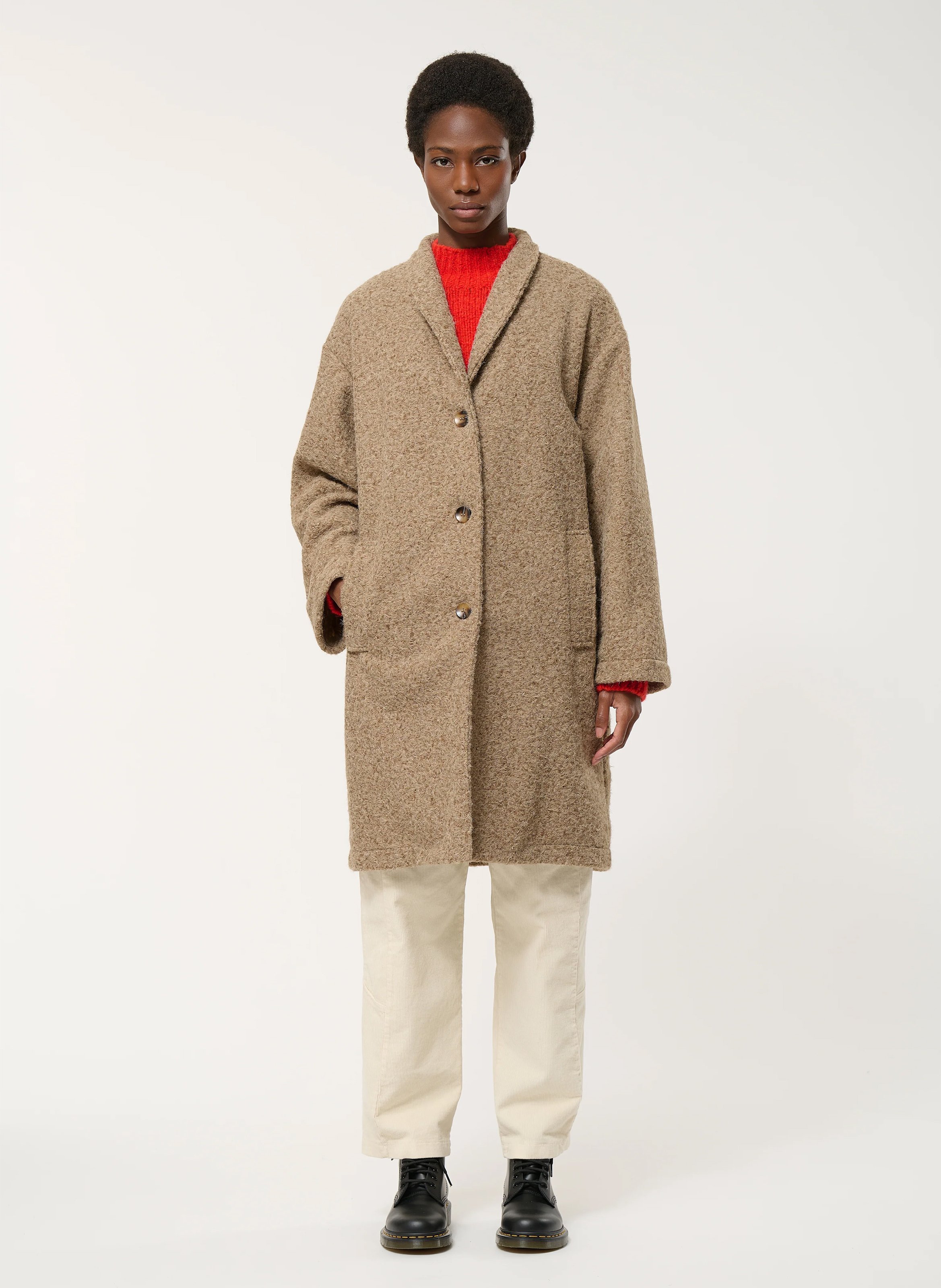 Manteau col montant HUMILITY Beige