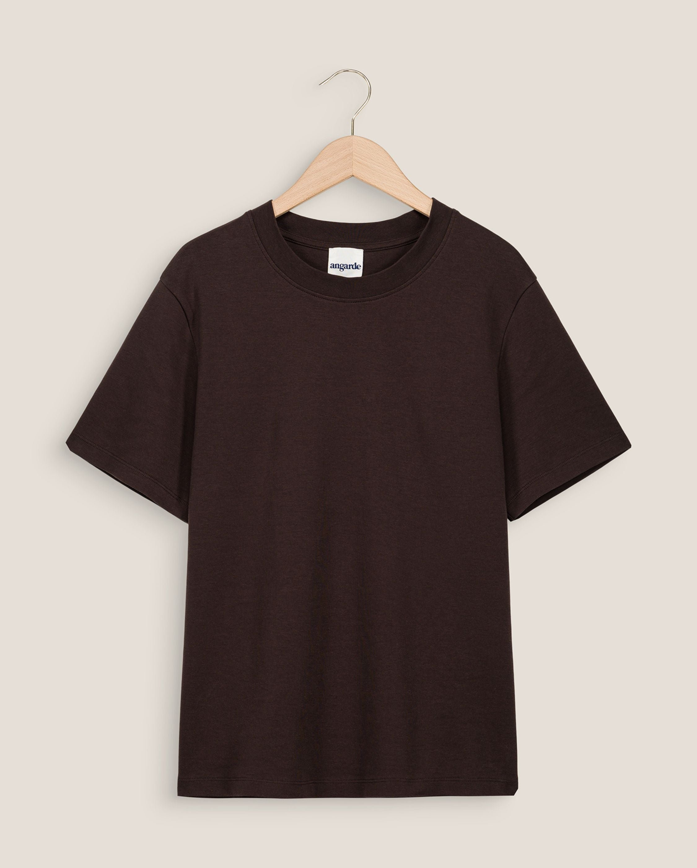 Women's organic cotton t-shirt, chocolate ANGARDE Brown