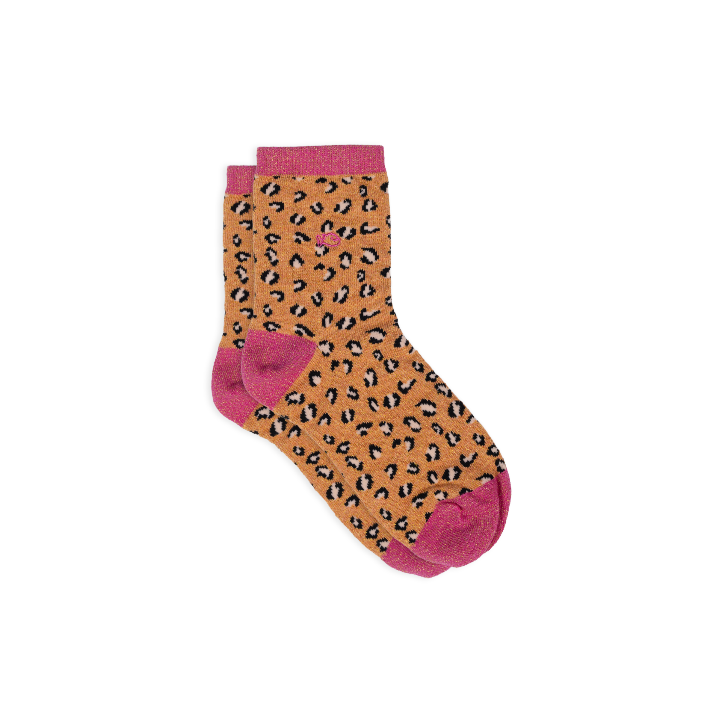 Leopard Combed Cotton Socks BILLYBELT Orange