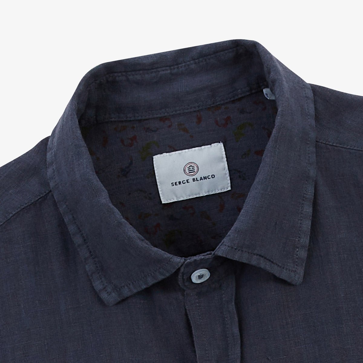Solid long-sleeve linen shirt SERGE BLANCO Grey