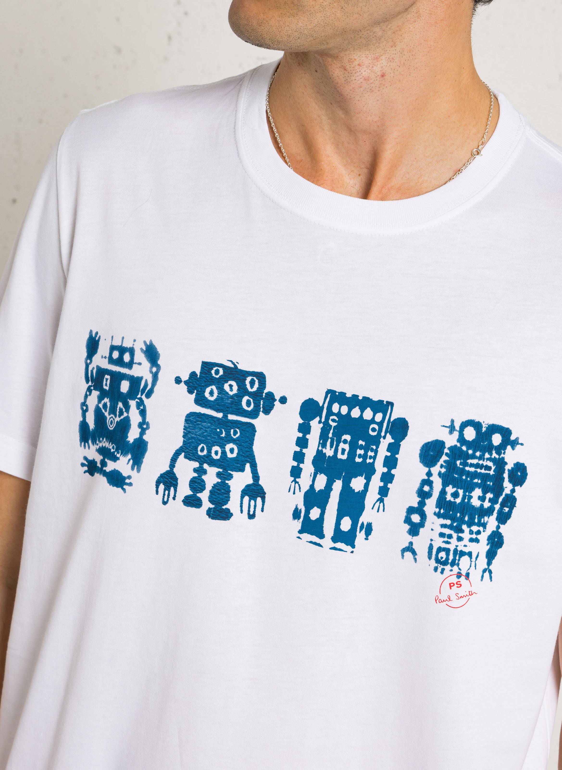 Oversize T-Shirt mit Rundhalsausschnitt aus Bio-Baumwolle PAUL SMITH Weiss