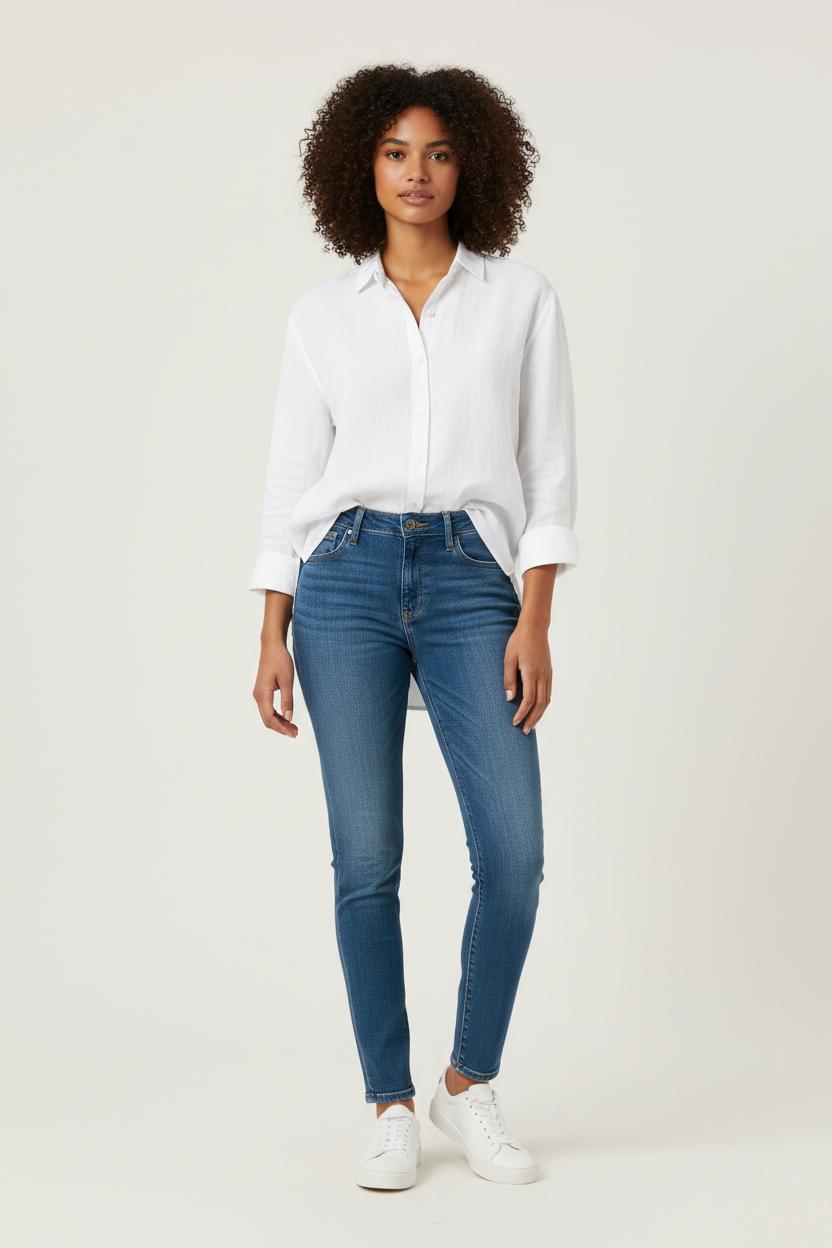 Cropped slim jeans with studs LEVI'S - Seconde main Blue