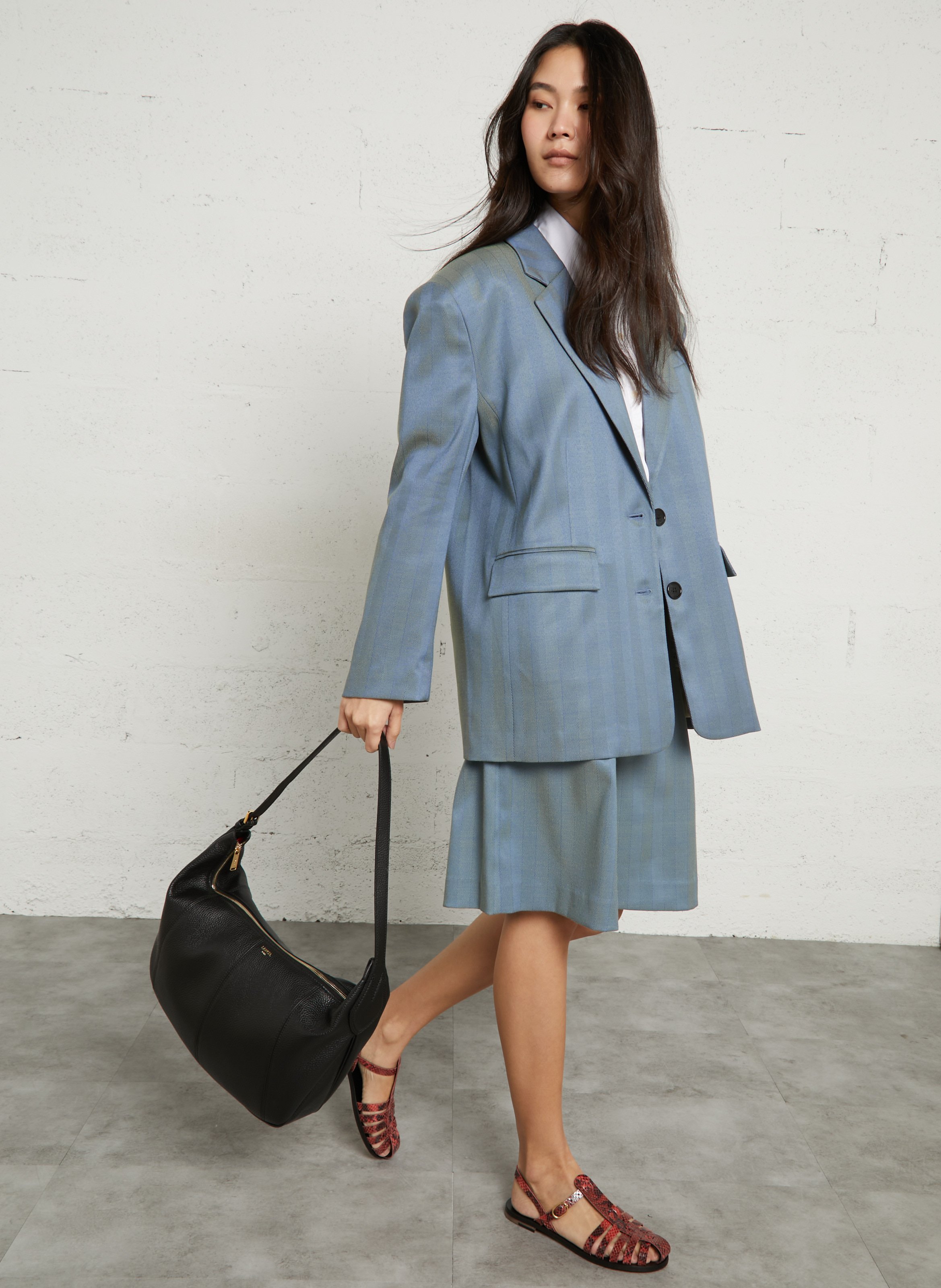 Hobotas van leer met rits model Max Petit LANCEL Zwart