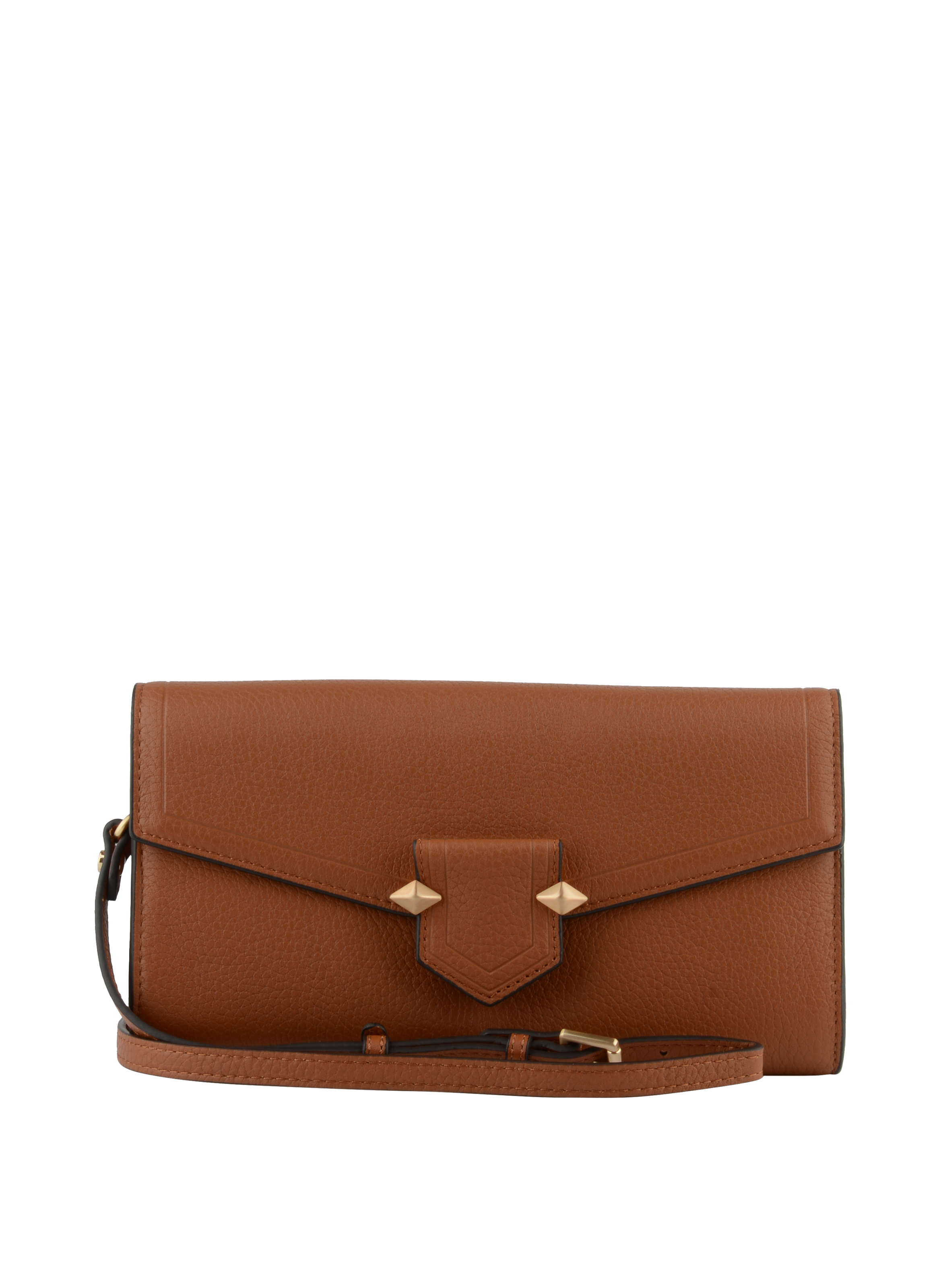 Calfskin leather shoulder bag Brown