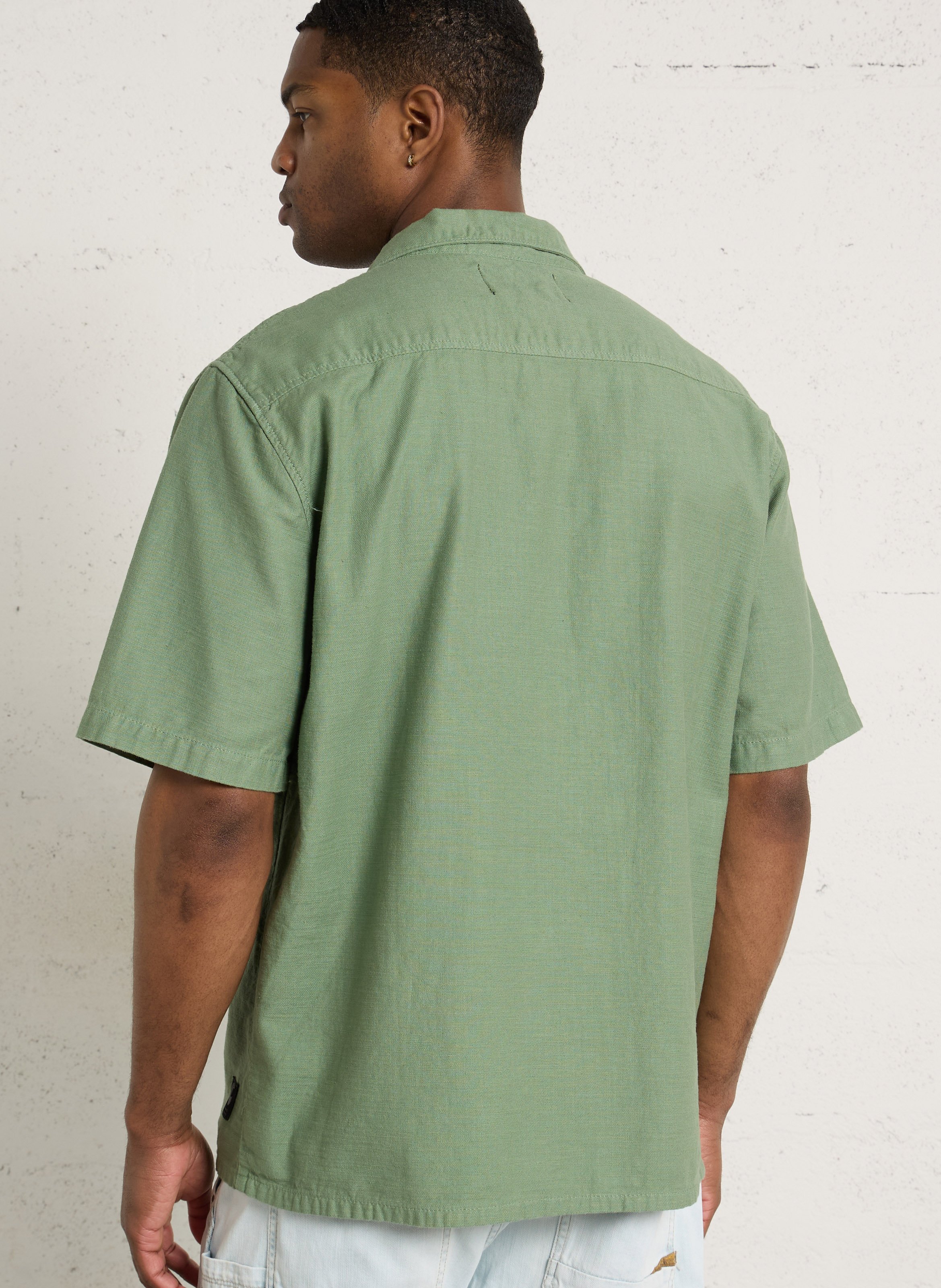 Chemise droite manches courtes en coton LE TEMPS DES CERISES Vert