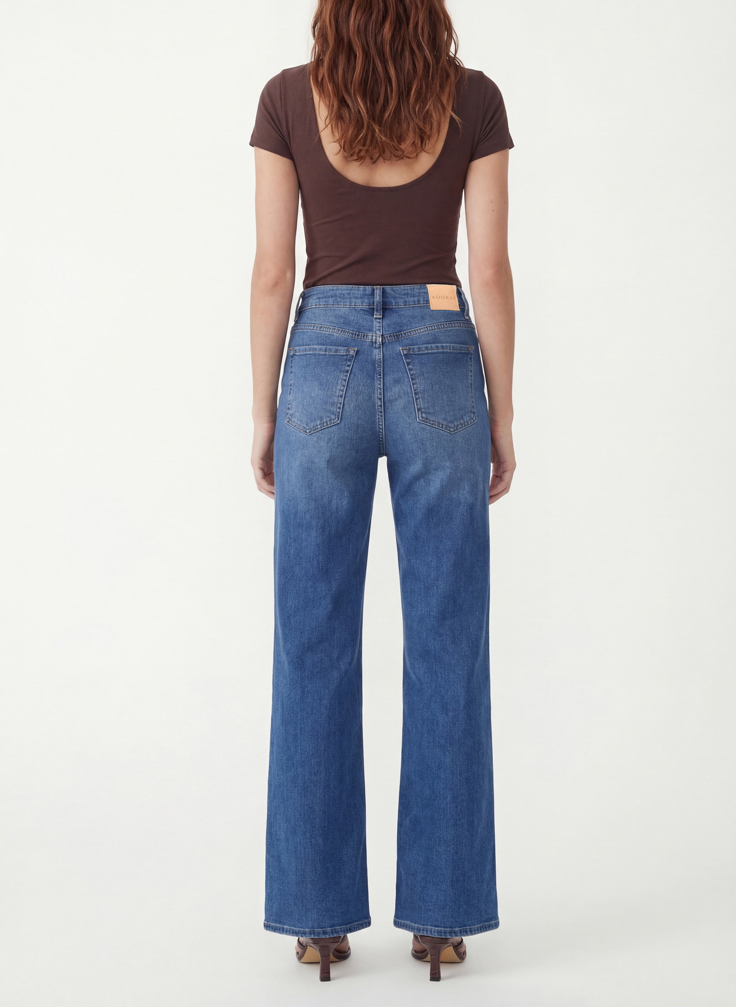 Jean droit en coton mélangé KOOKAI Bleu