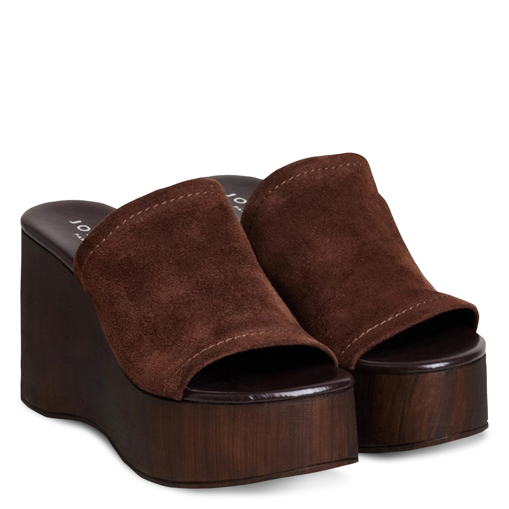 Leder-Mules mit Keilabsatz JONAK Braun