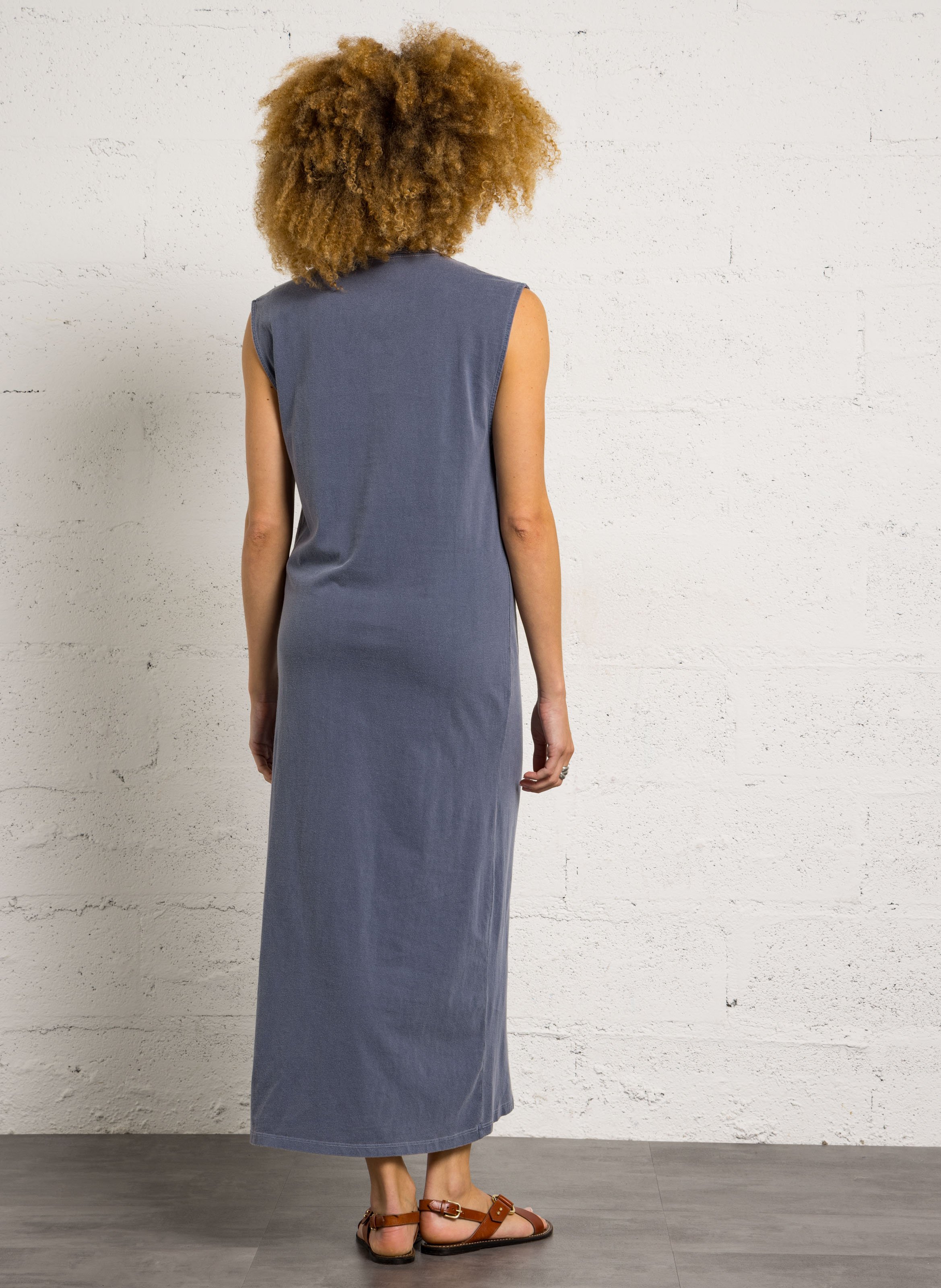 Long straight-cut cotton dress NEWTONE Blue
