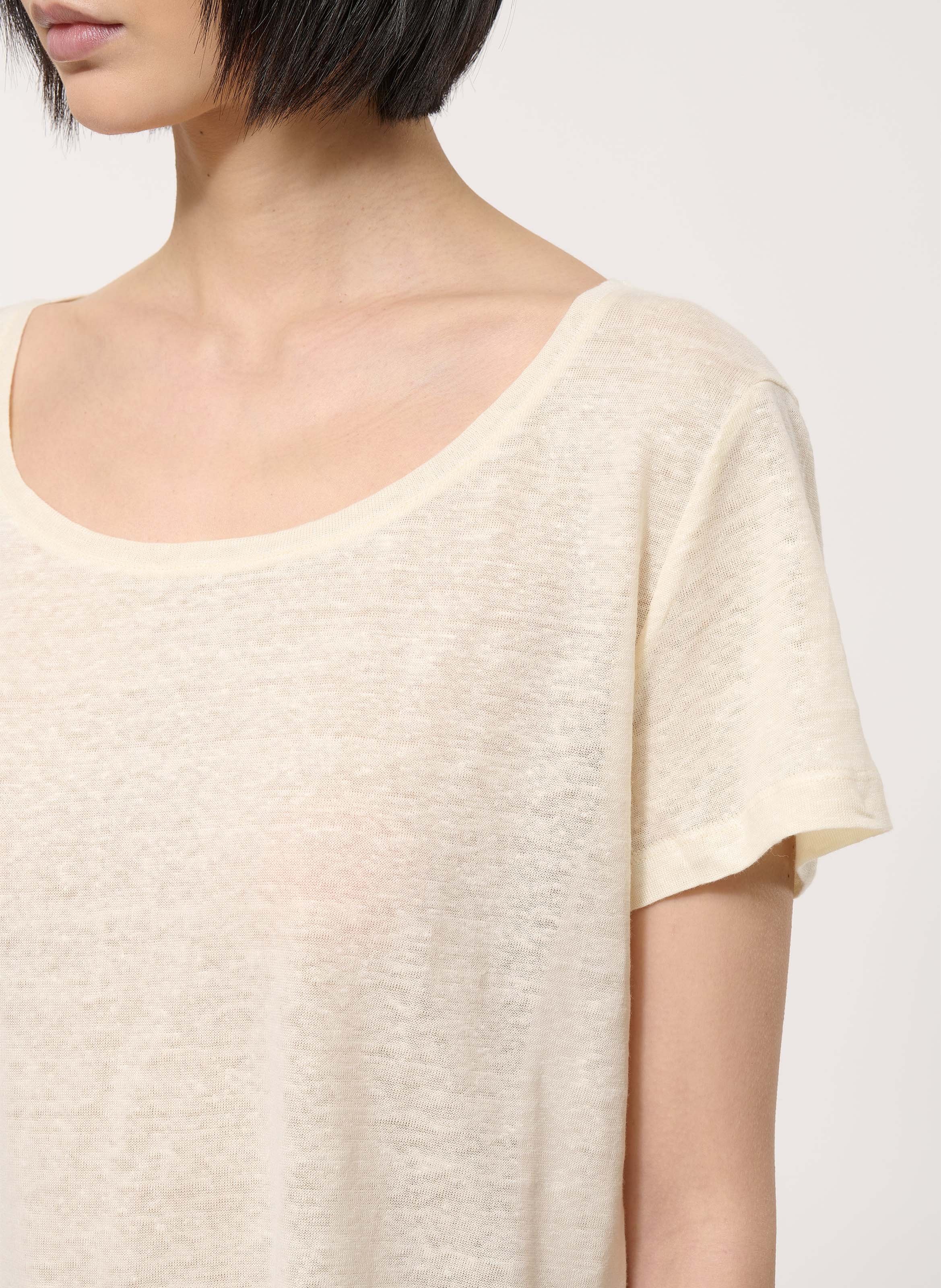 Loose straight linen tee-shirt HUMILITY Beige
