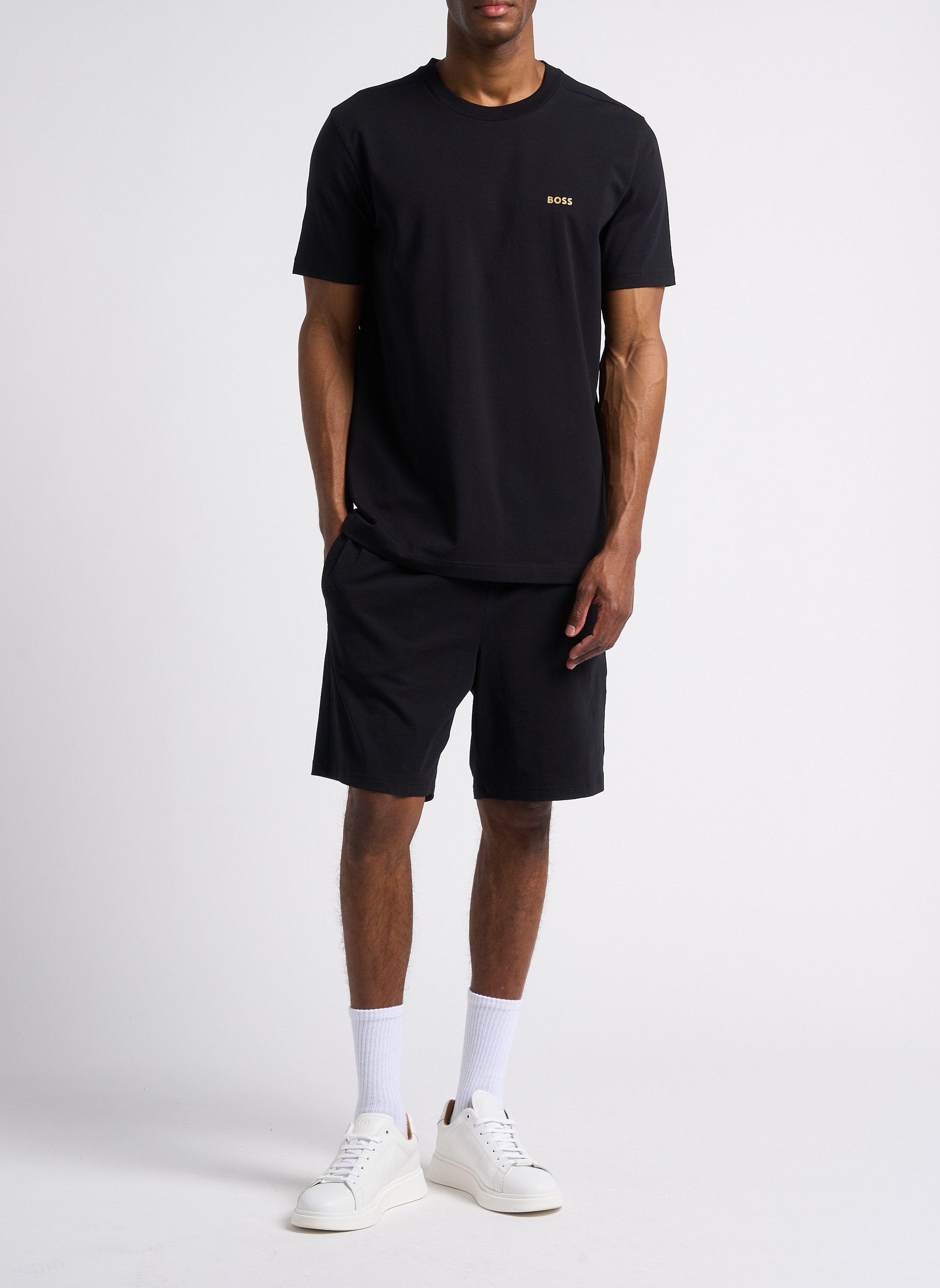 Cotton-blend pajama shorts BOSS Black