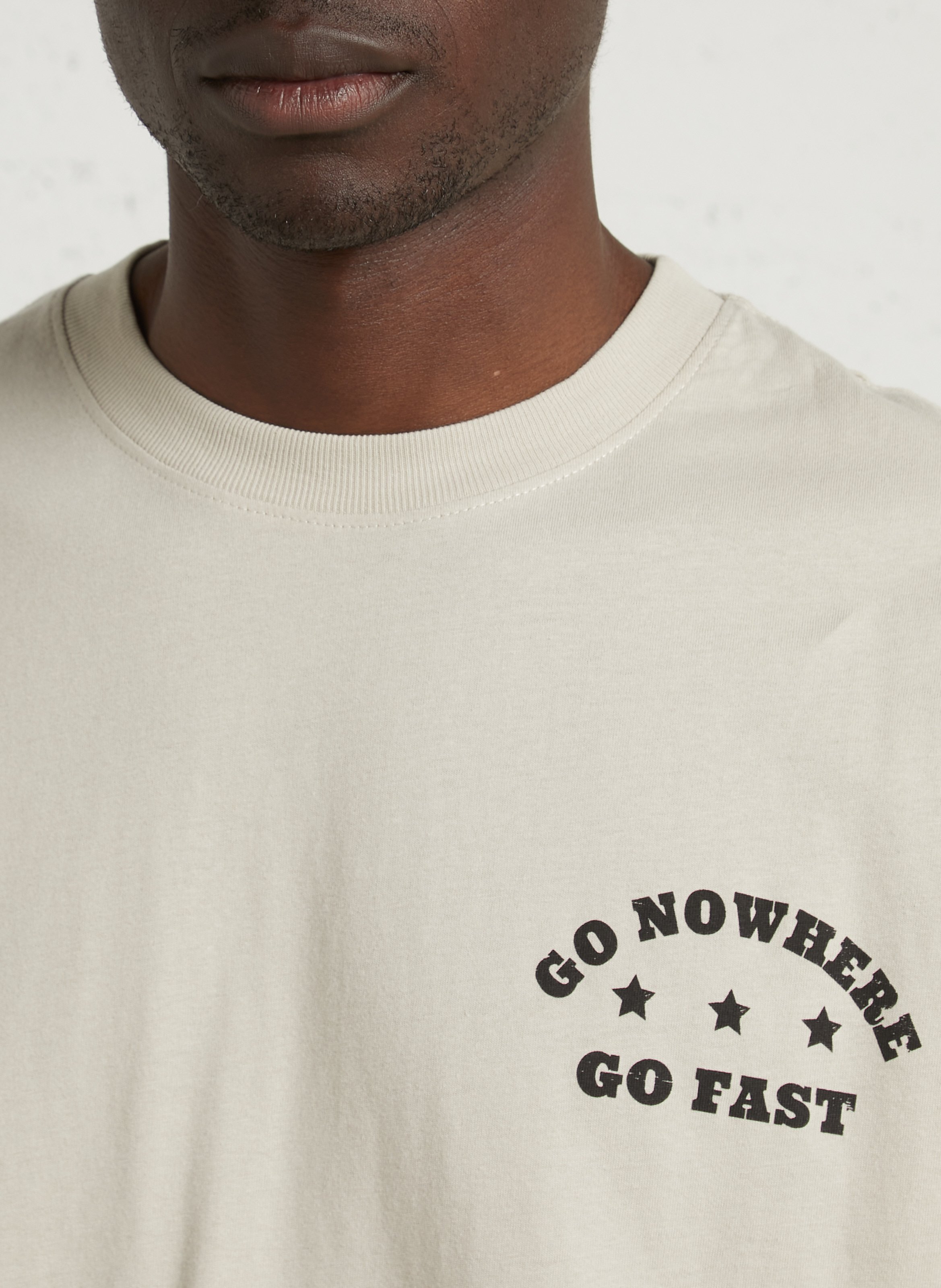 Tee-shirt col rond en coton  SOLID Beige