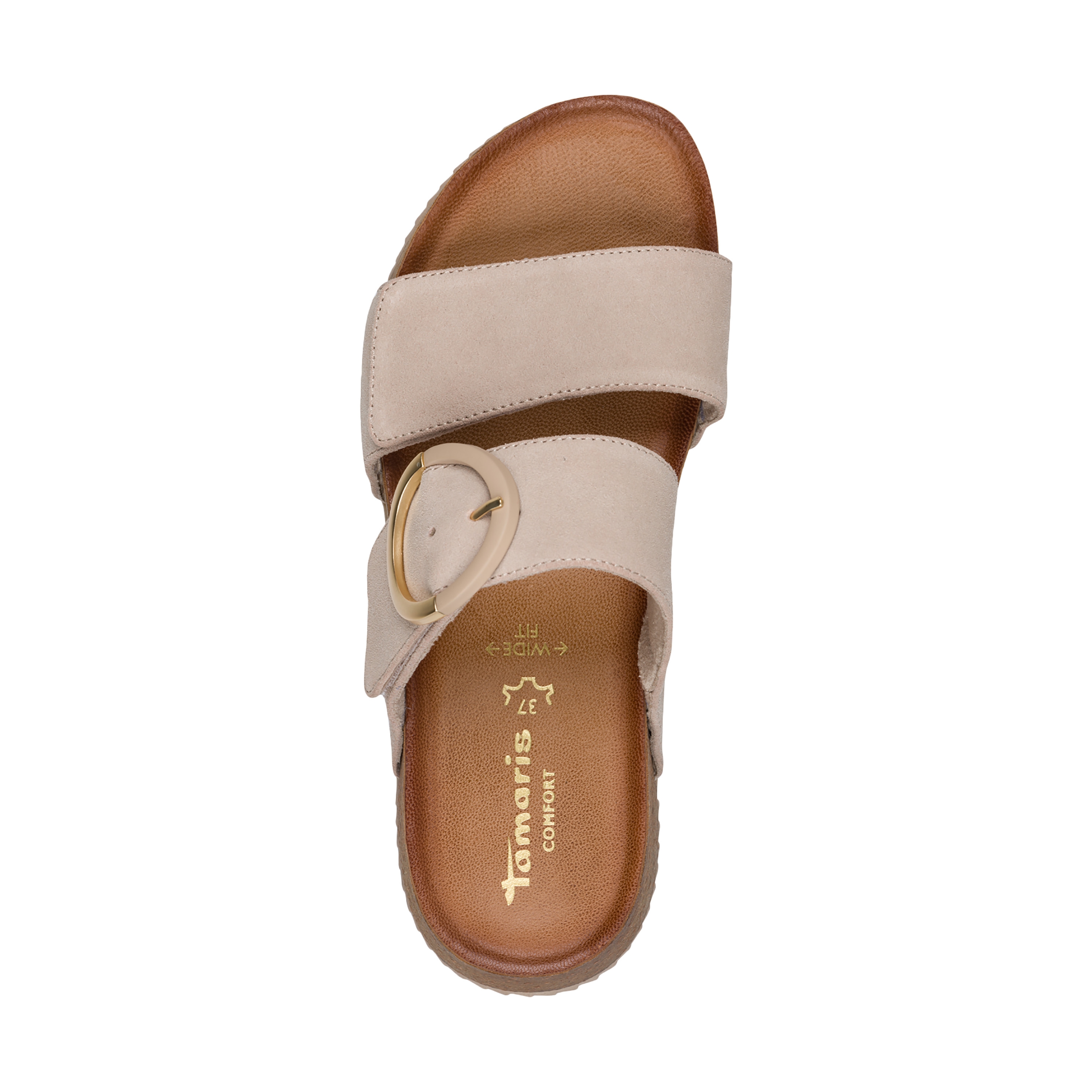 Leather Comfort Sandals TAMARIS Beige