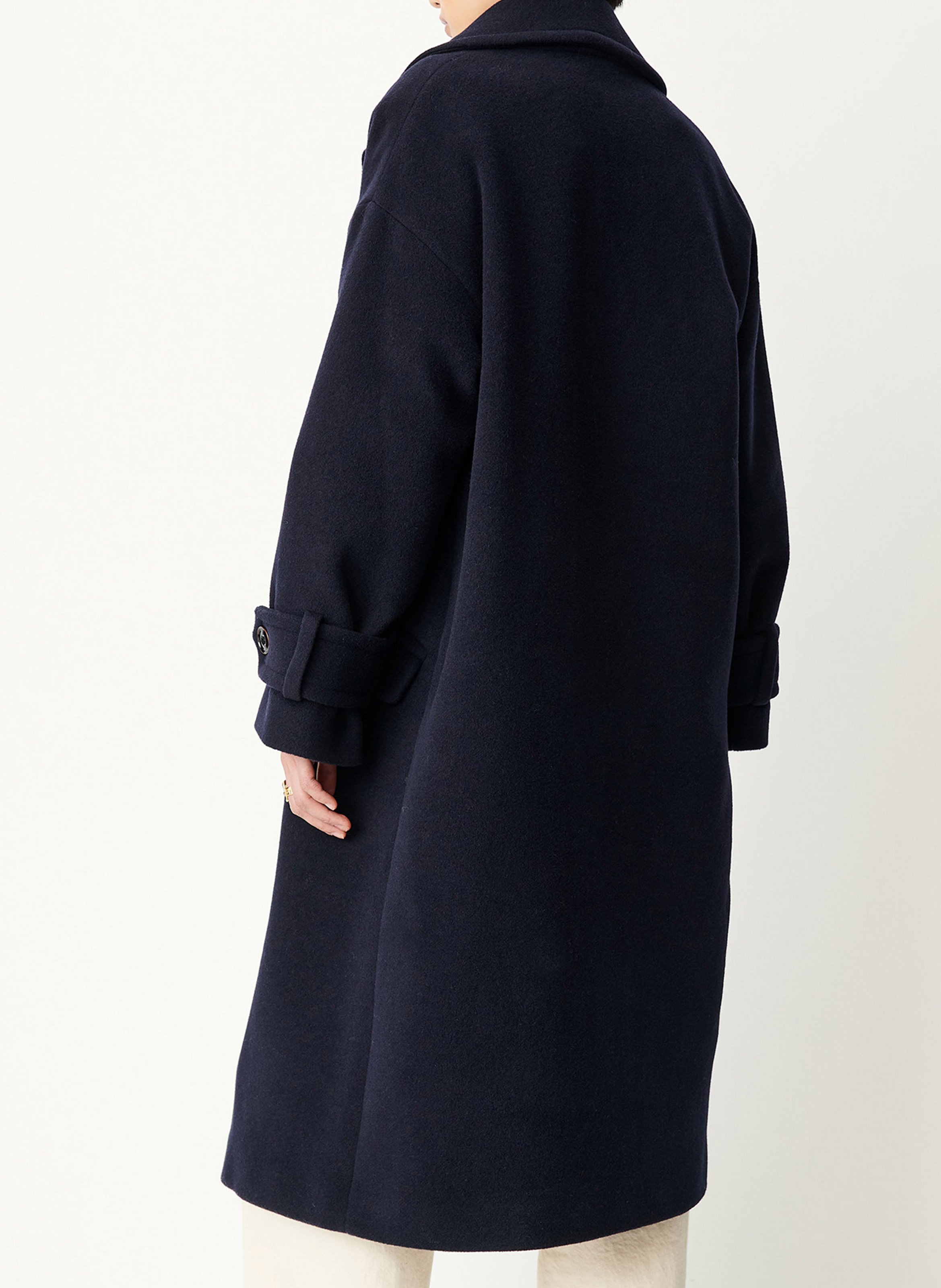 Oversized jas met reverskraag van gemengd wol | Blauw SESSUN Dames
