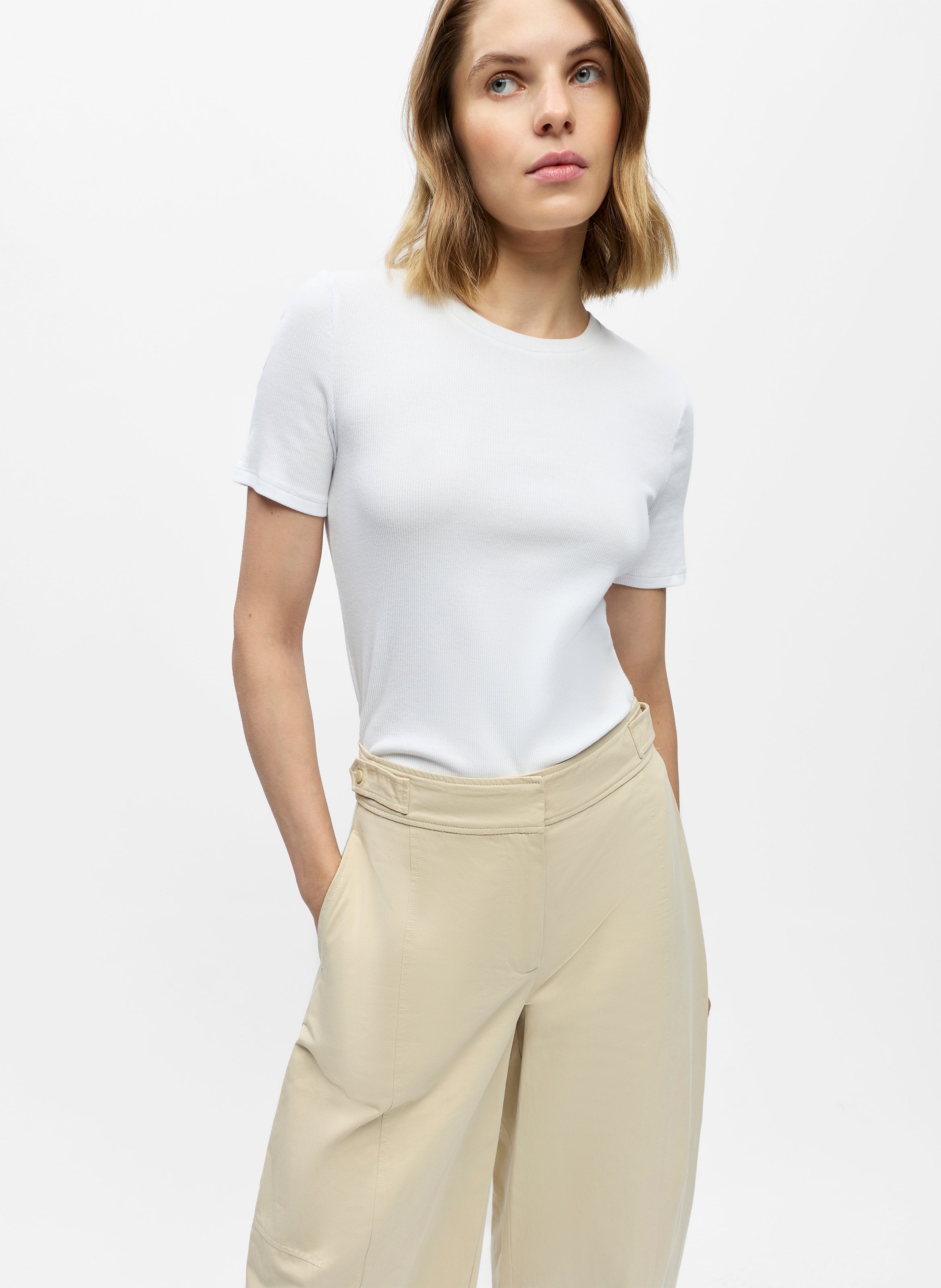 Pantalon barrel en coton OBJECT Marron