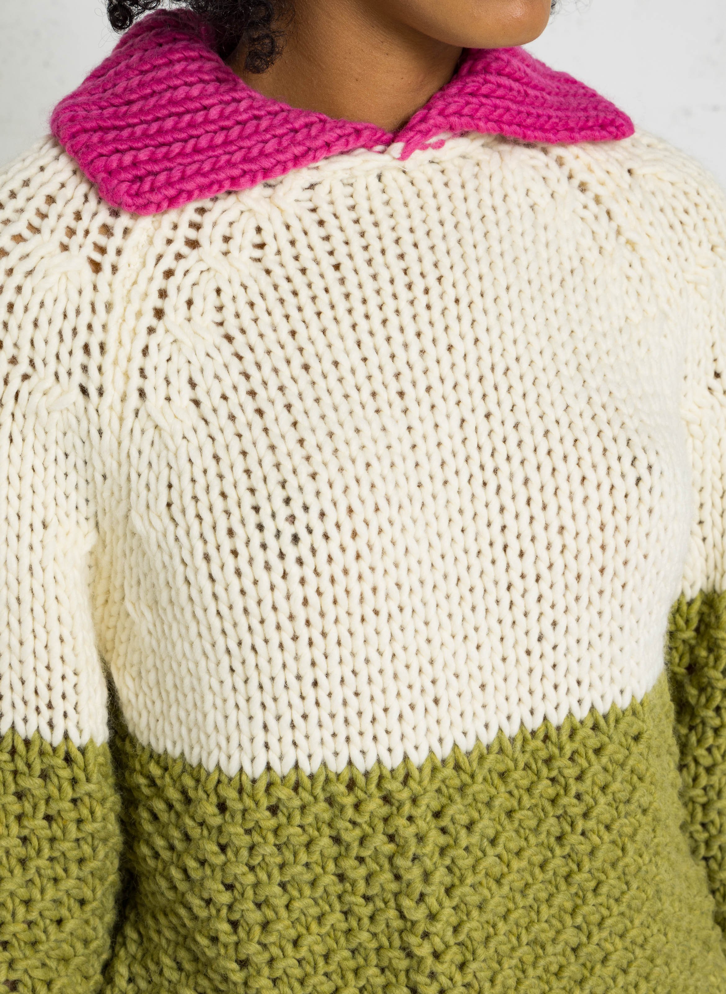 Pull ample col classique DR BLOOM Vert