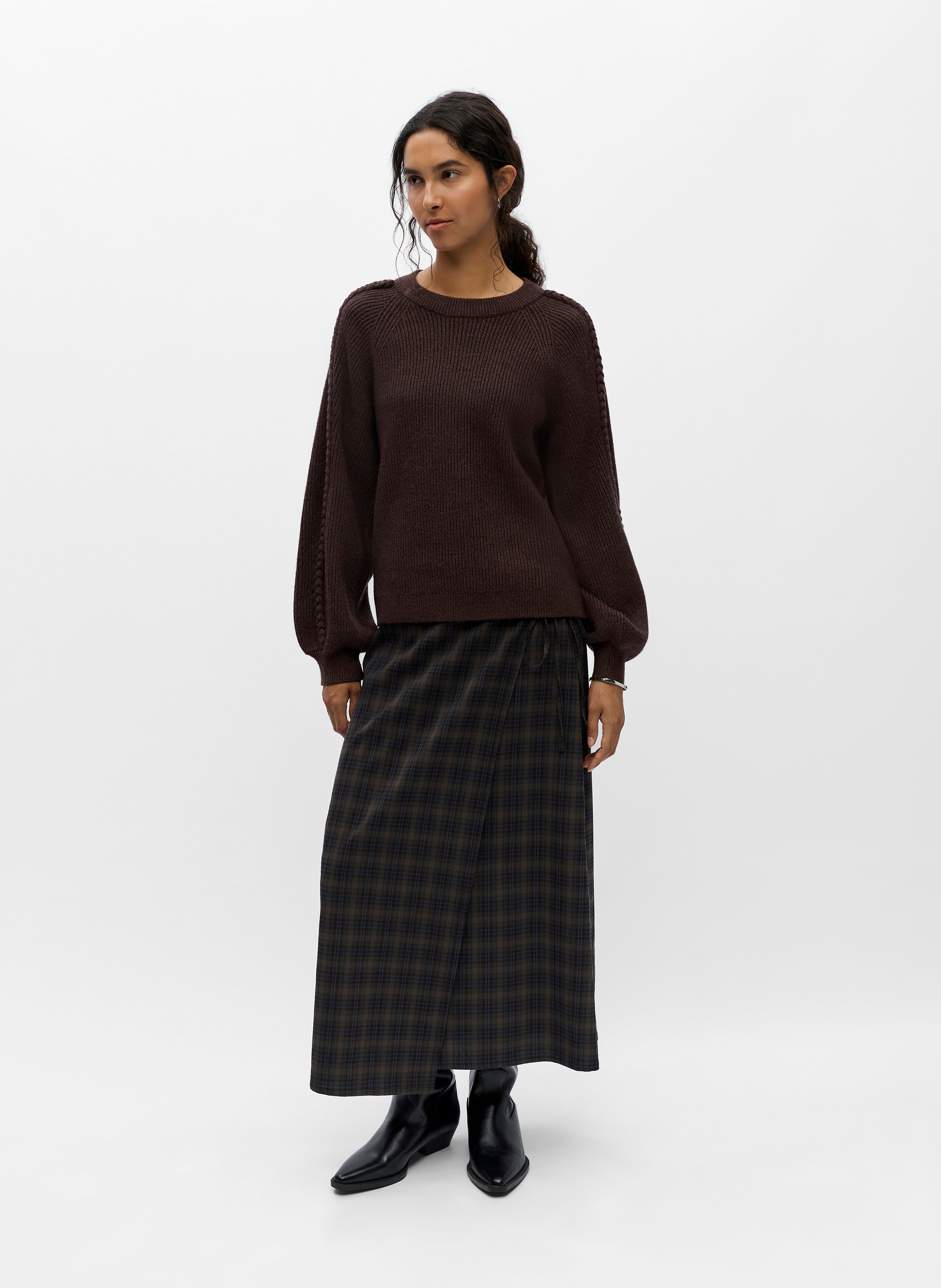 Oversize gerippter Pullover OBJECT Braun