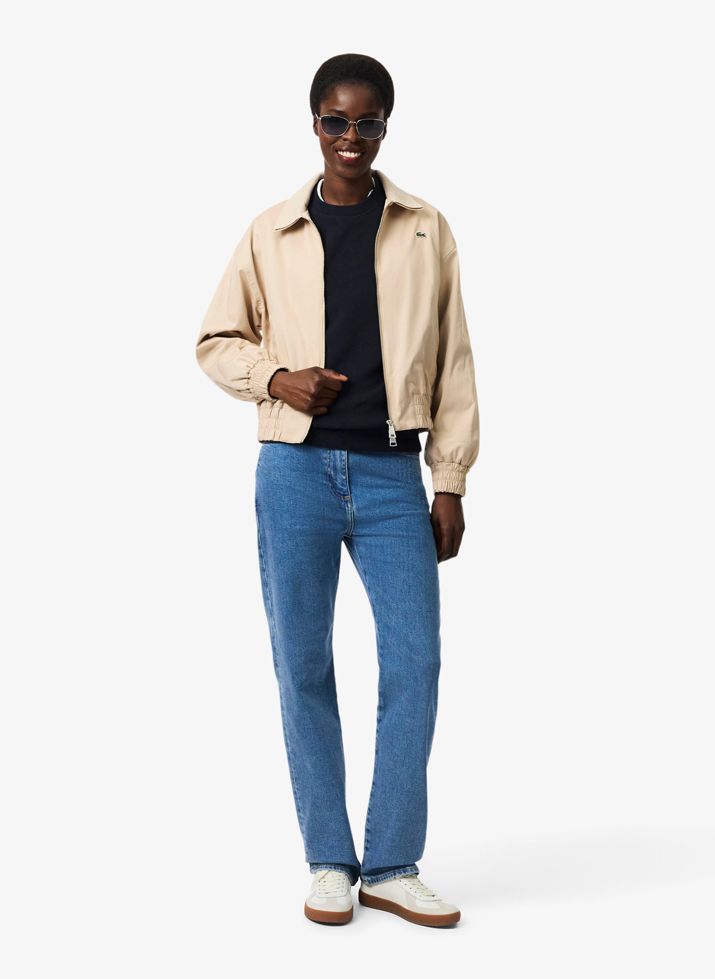 Gerade geschnittene Hose aus Baumwoll-Mix mit hohem Bund LACOSTE Blau
