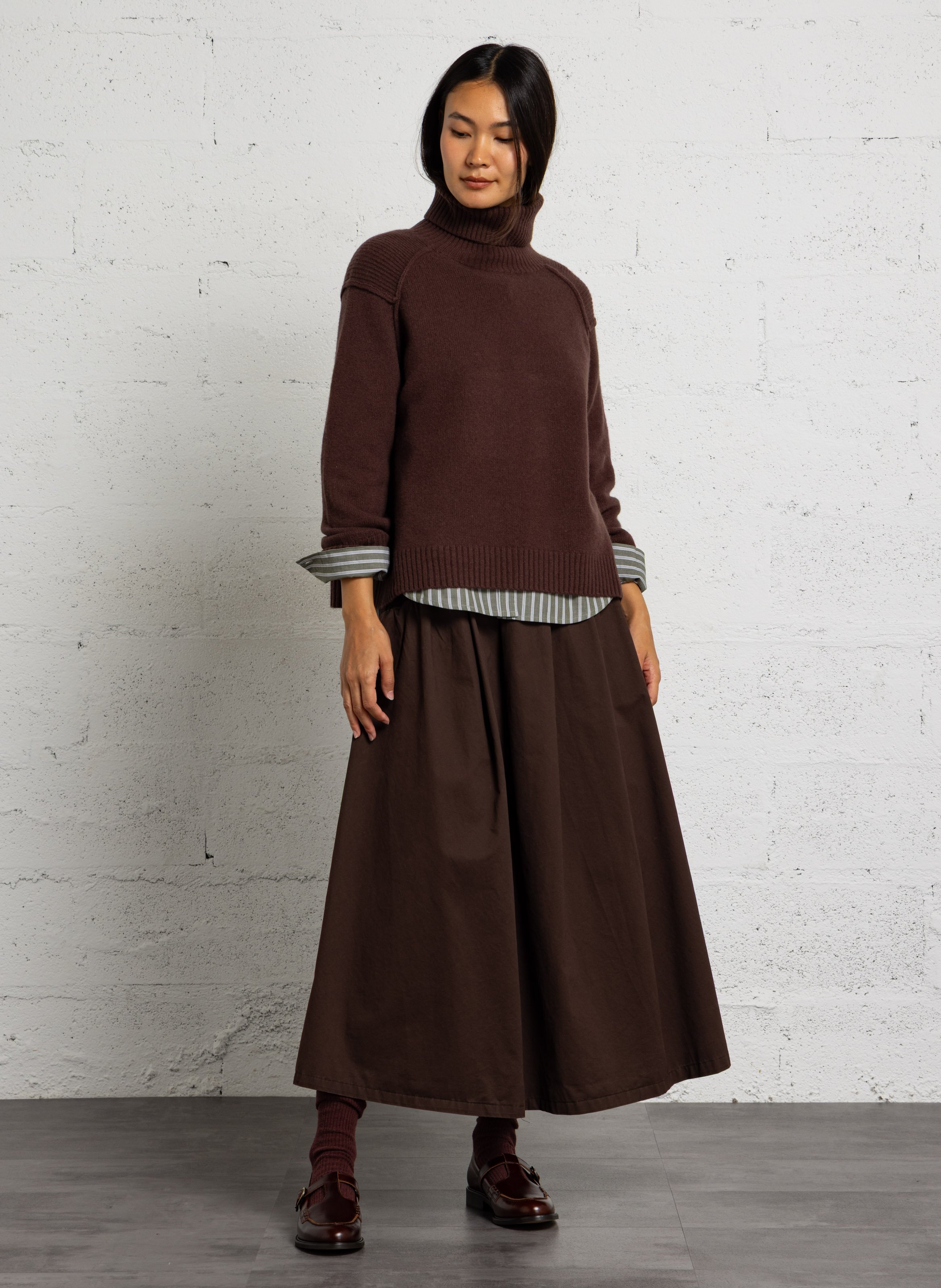 Wool turtleneck sweater BELLA JONES Brown