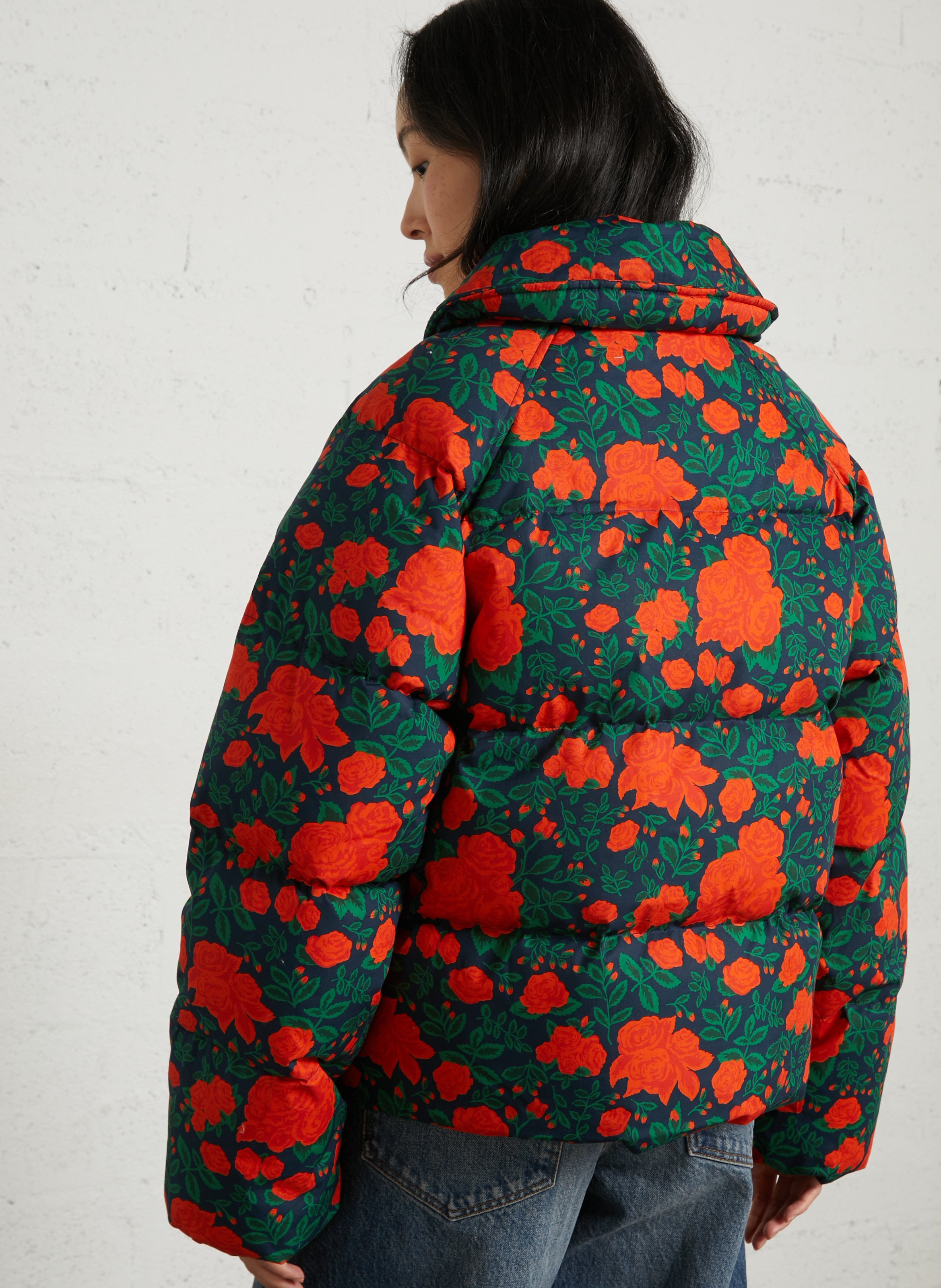 Steppjacke mit klassischem Kragen aus Baumwolle THE TINY BIG SISTER Blau
